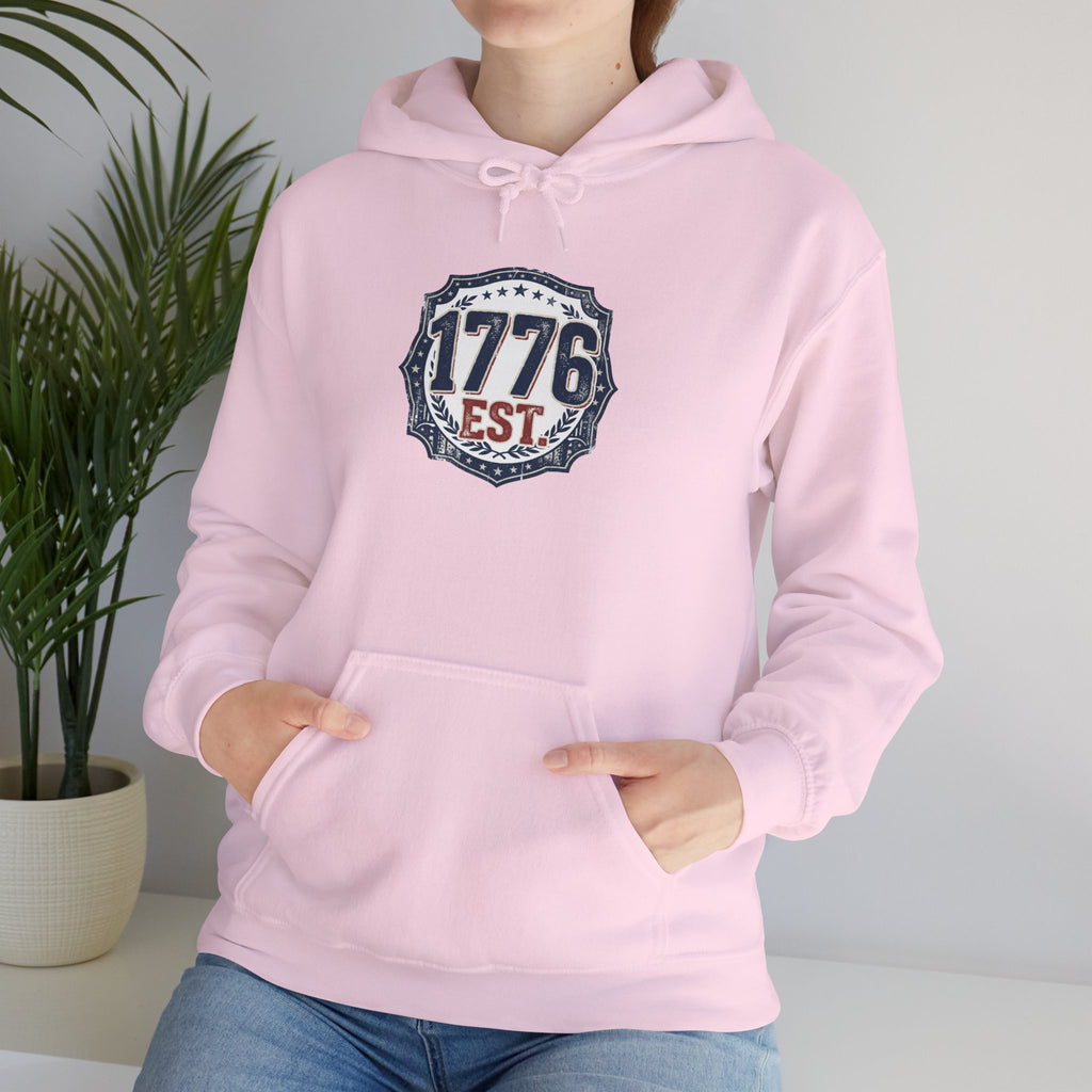 1776 Patriotic Hoodie — "Free Because of the Brave" Military Veteran Sweatshirt