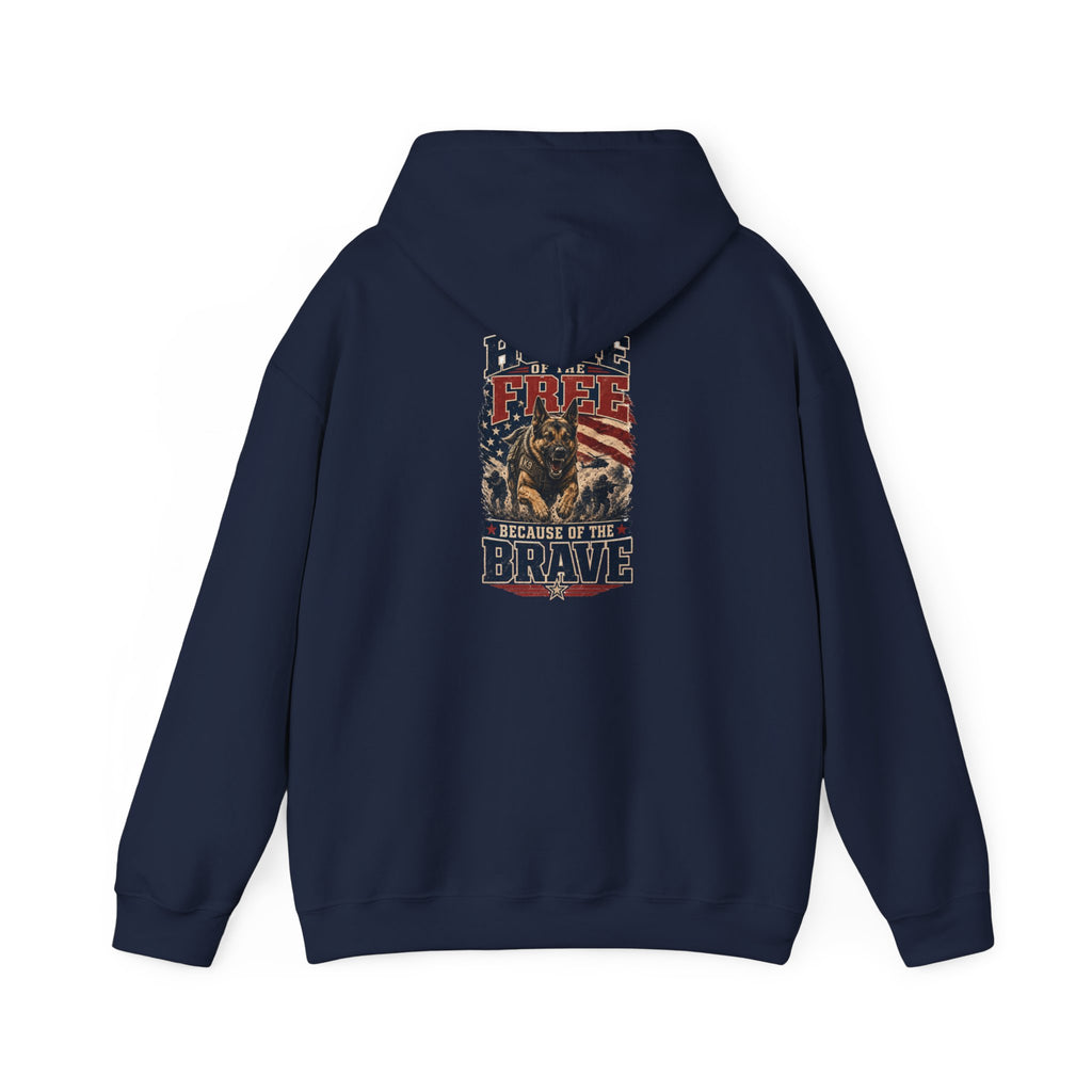 1776 Patriotic Hoodie — "Free Because of the Brave" Military Veteran Sweatshirt