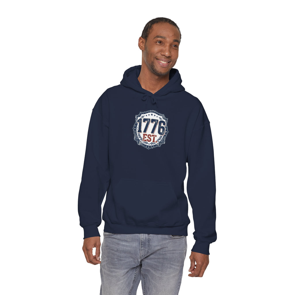 1776 Patriotic Hoodie — "Free Because of the Brave" Military Veteran Sweatshirt