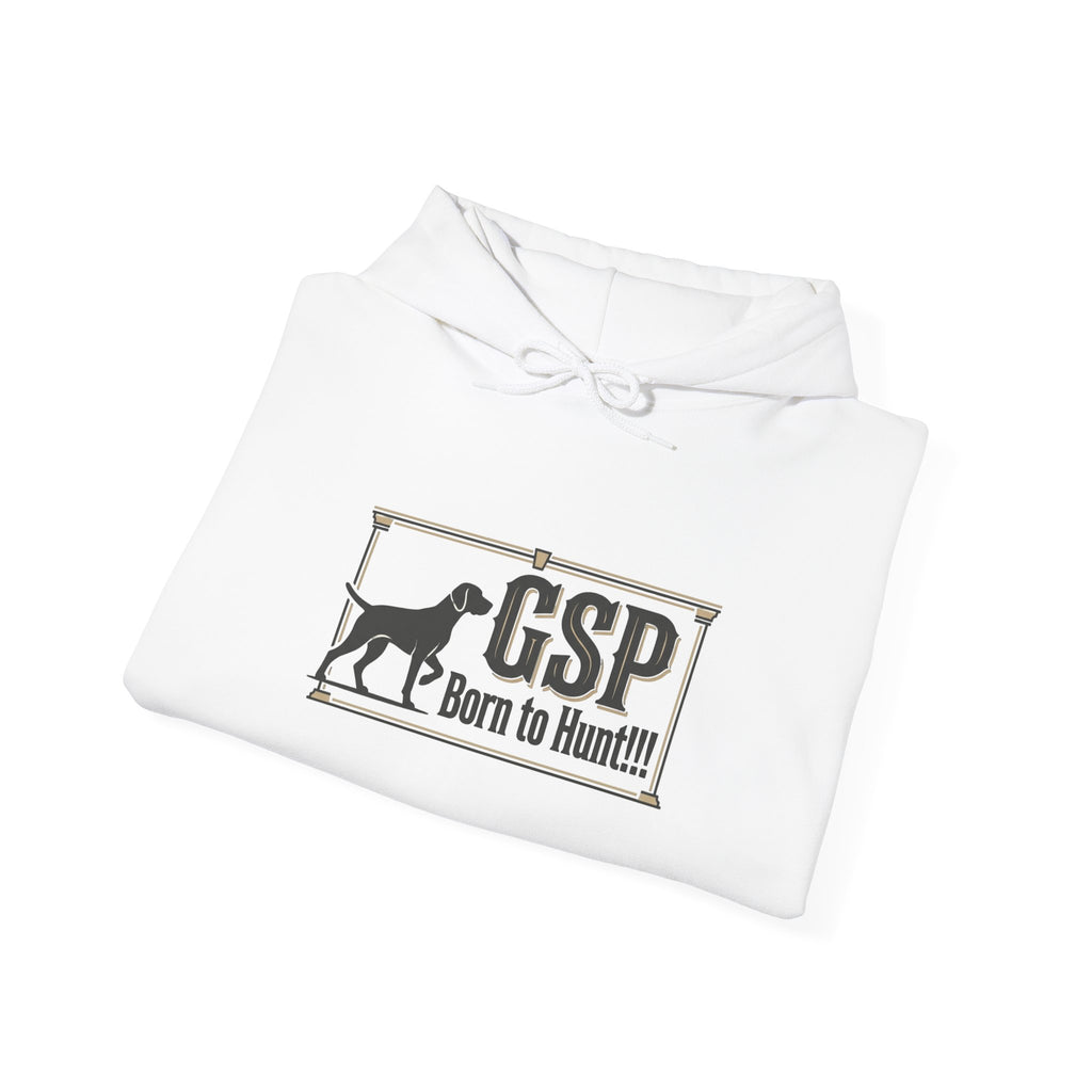 GSP 'Born to Hunt' Hoodie — German Shorthaired Pointer Blueprint Design