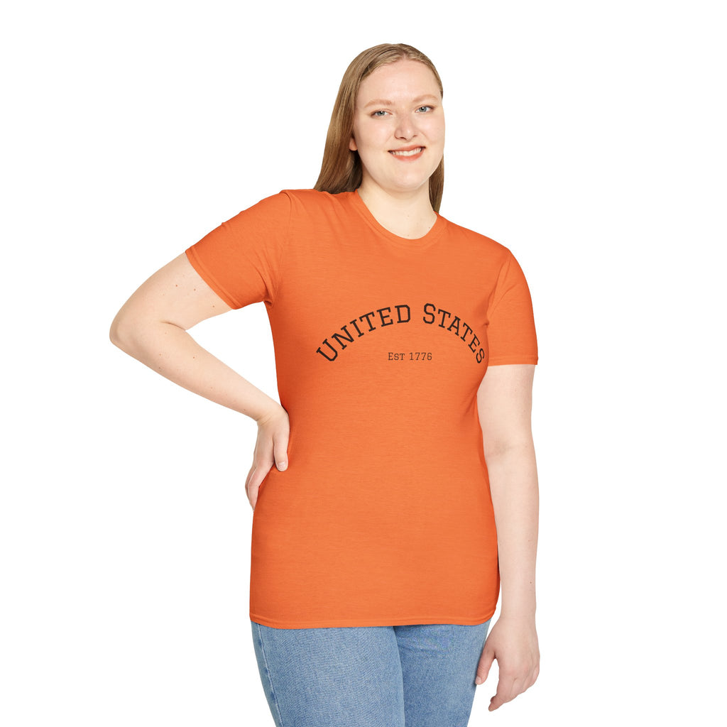 United States EST 1776 T-Shirt | Patriotic Vintage Script Tee