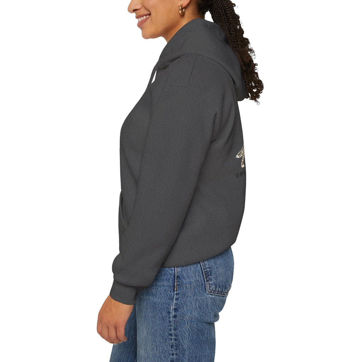 German Shepherd Hoodie - "I Can Run What's Your SuperPower" - Word Cloud Dog Silhouette Graphic Sweatshirt