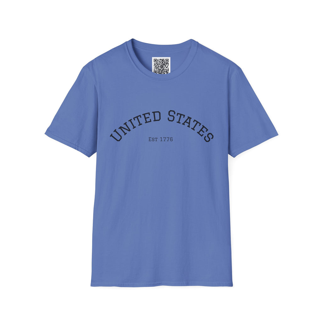 United States EST 1776 T-Shirt | Patriotic Vintage Script Tee