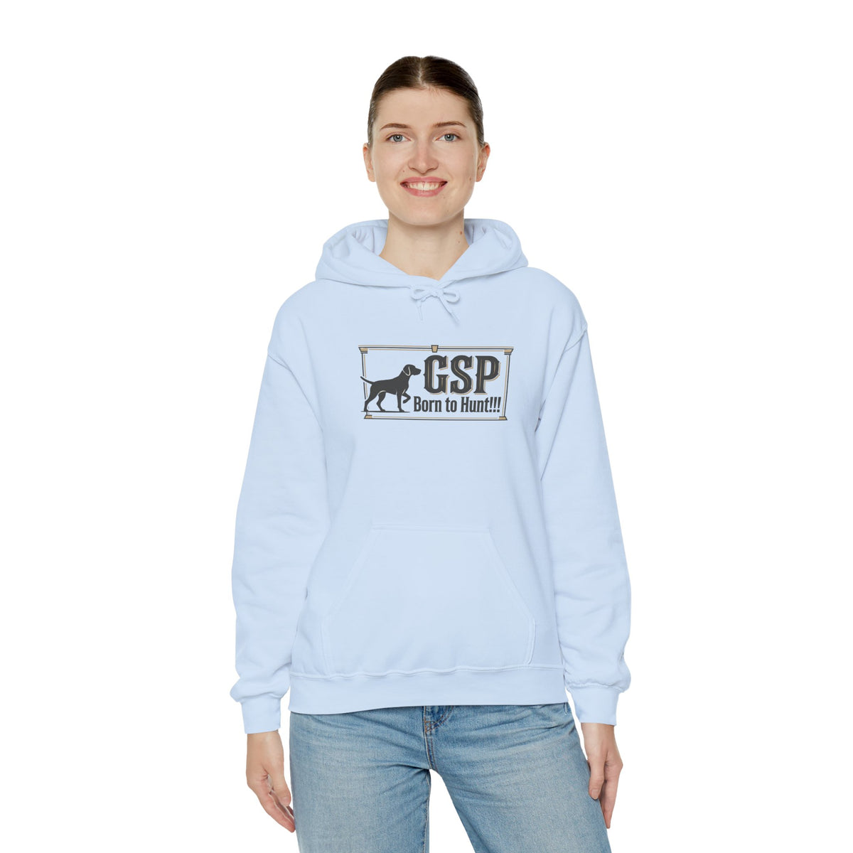 GSP 'Born to Hunt' Hoodie — German Shorthaired Pointer Blueprint Design