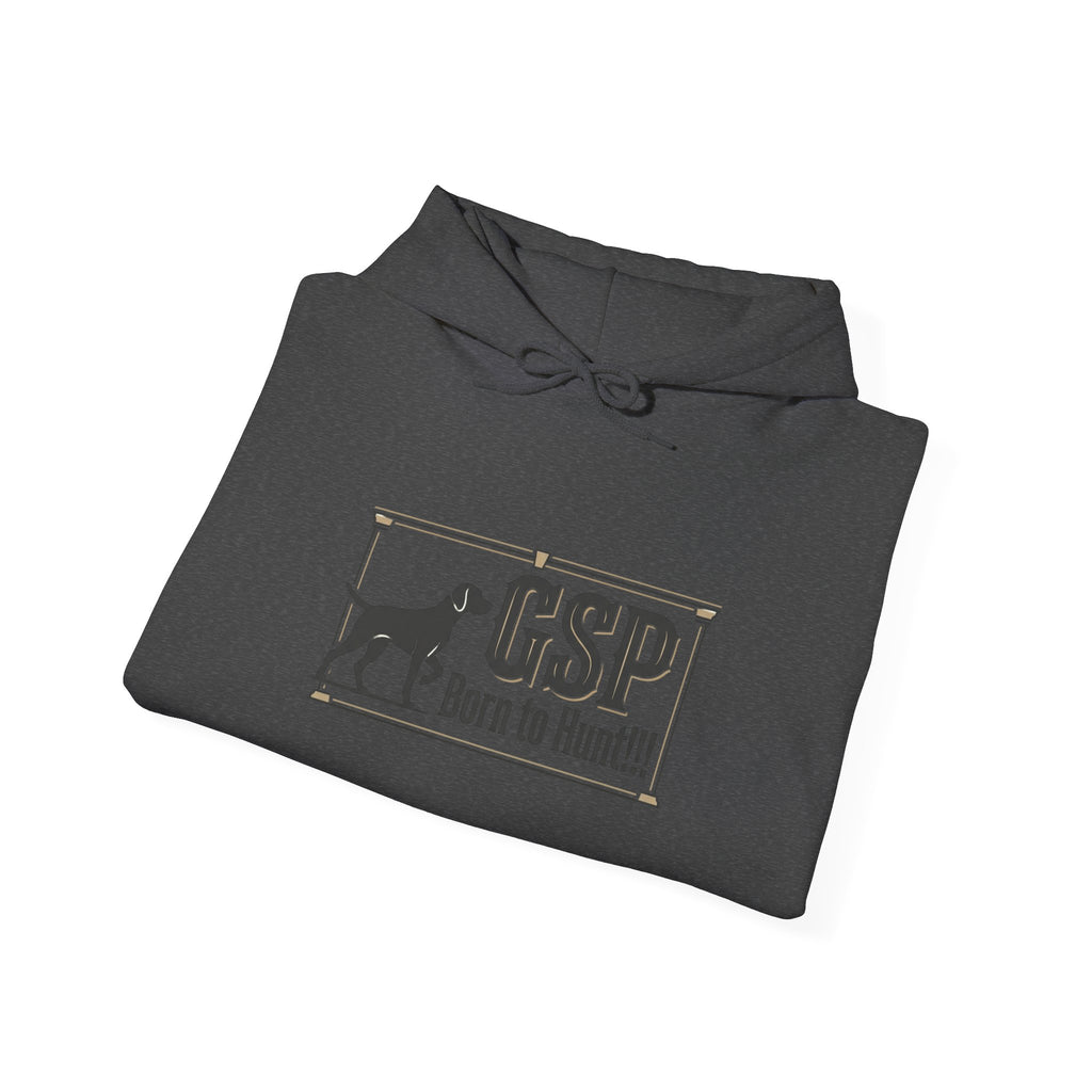 GSP 'Born to Hunt' Hoodie — German Shorthaired Pointer Blueprint Design