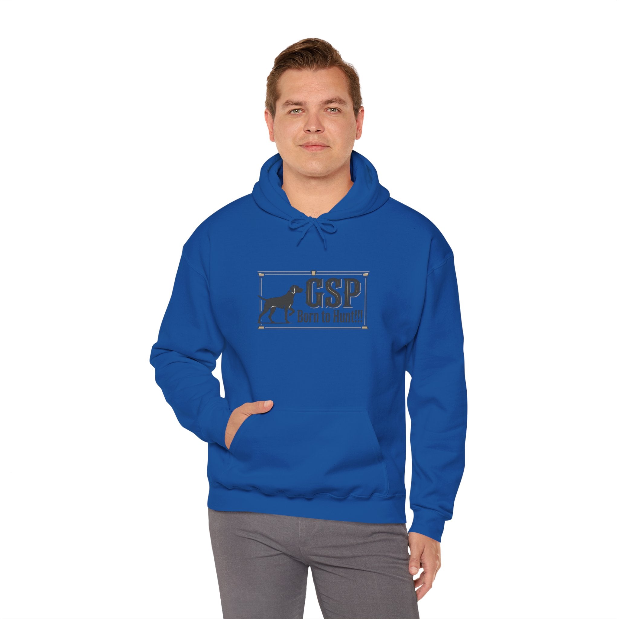 GSP 'Born to Hunt' Hoodie — German Shorthaired Pointer Blueprint Design