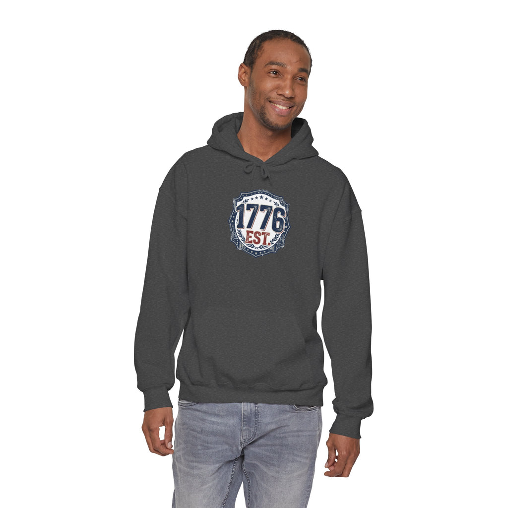 1776 Patriotic Hoodie — "Free Because of the Brave" Military Veteran Sweatshirt