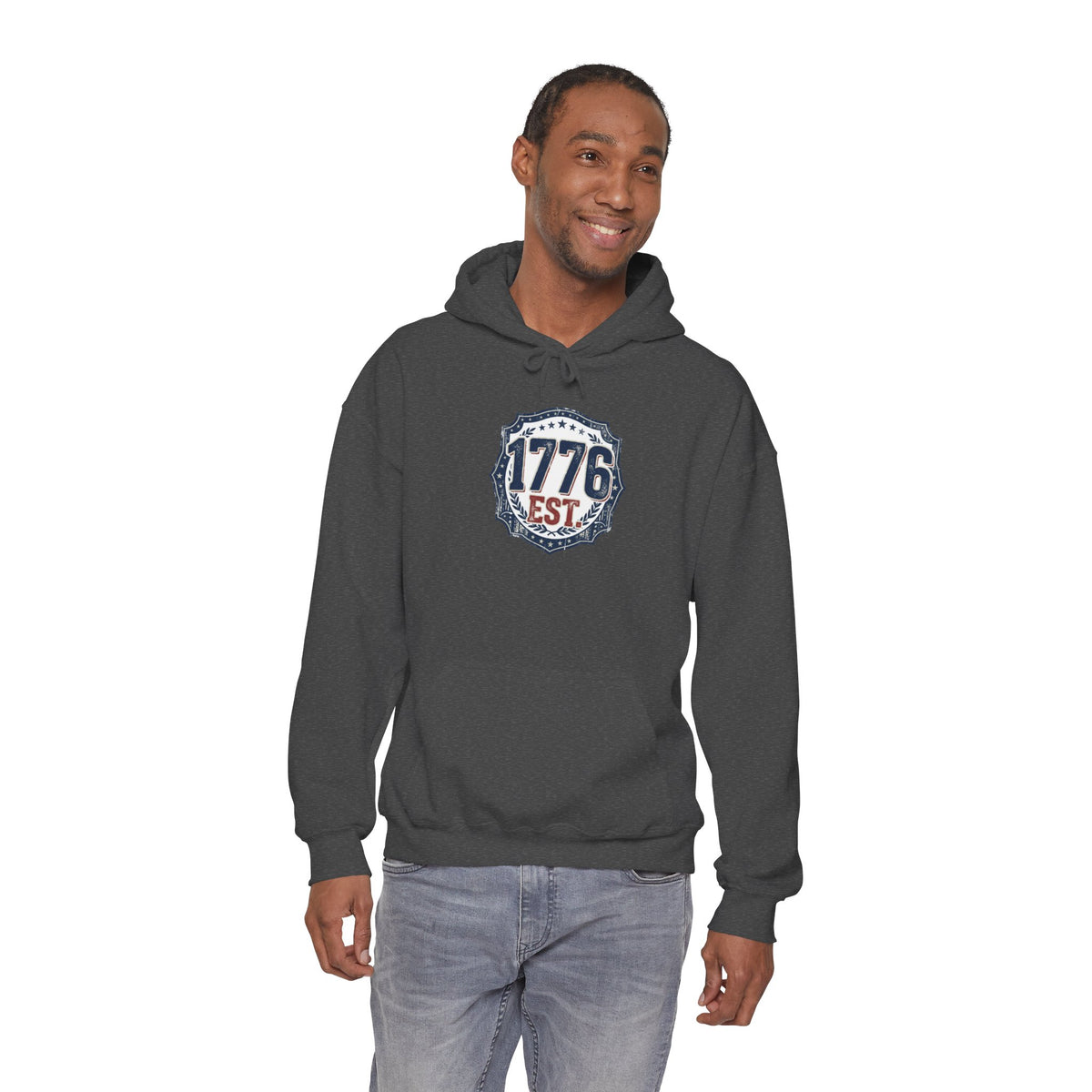 1776 Patriotic Hoodie — "Free Because of the Brave" Military Veteran Sweatshirt