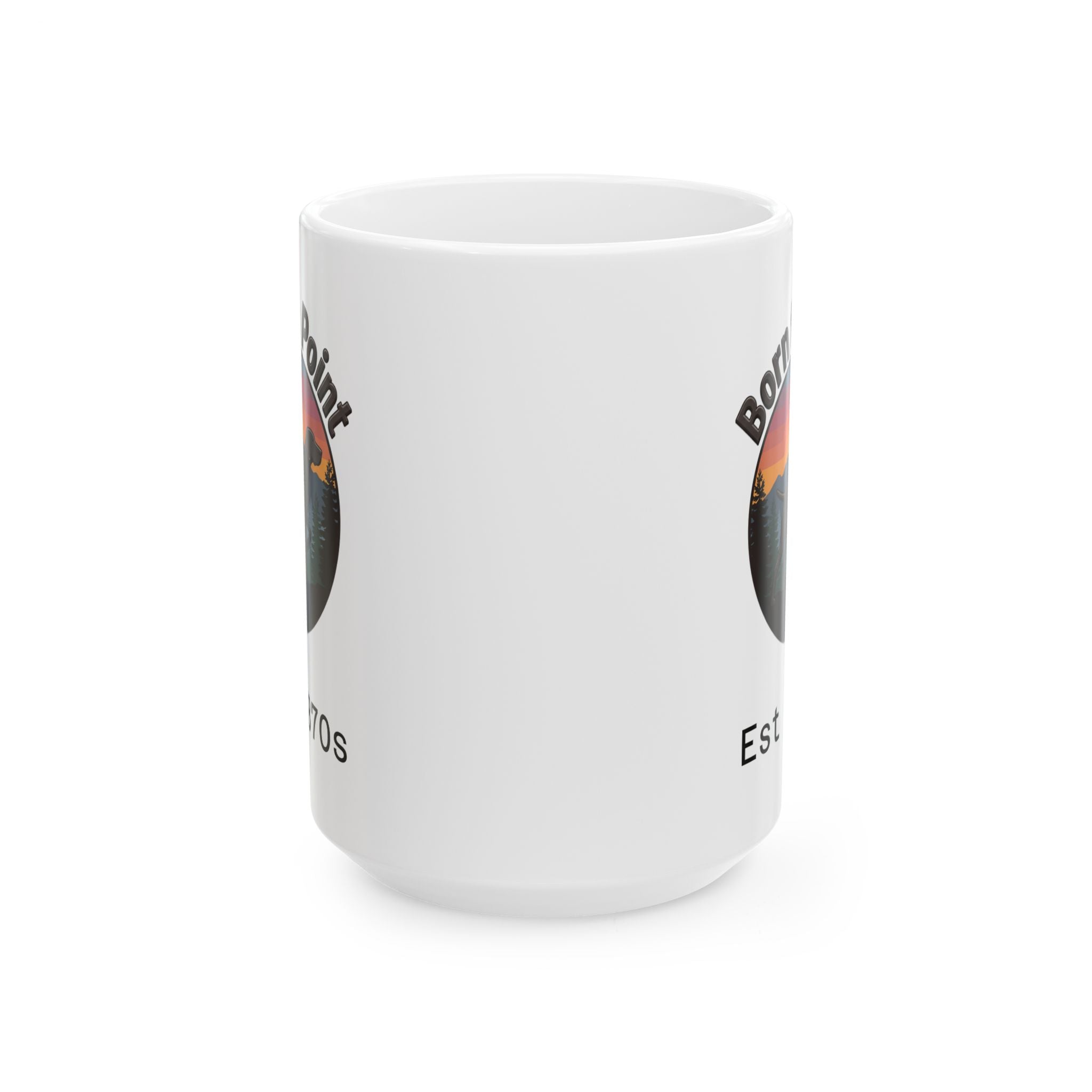 GSP Ceramic Mug — Born to Paint Vintage Sunset Logo (11oz & 15oz)