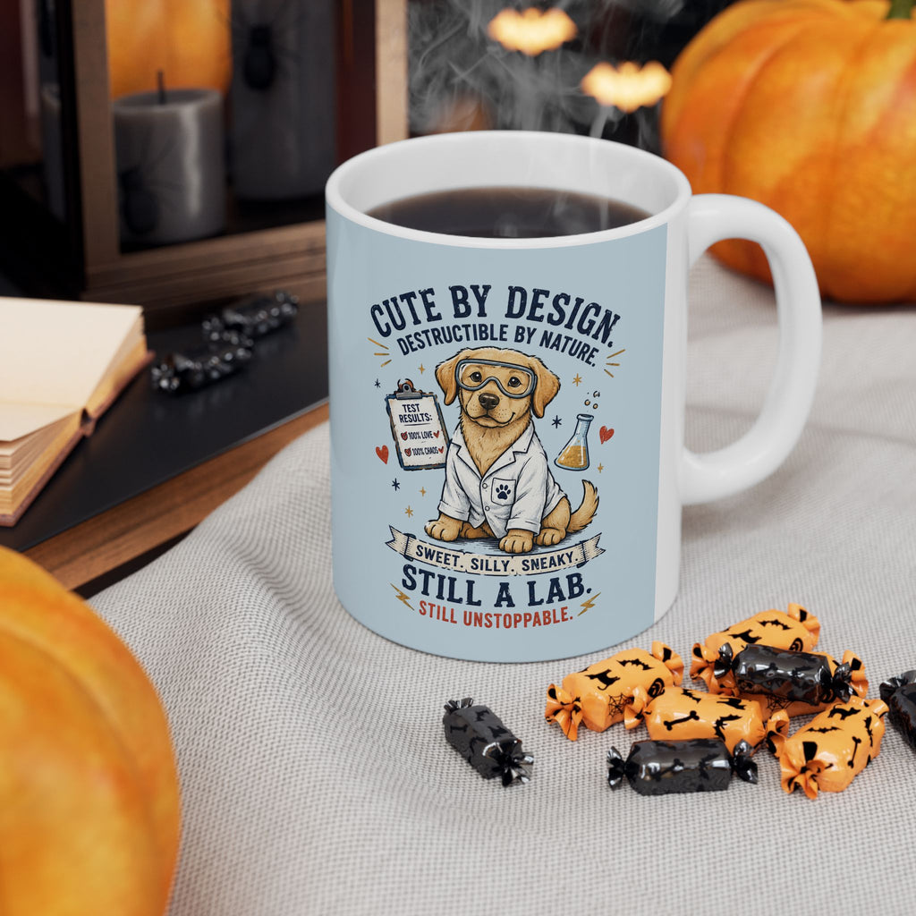 Cute Lab Lover Mug — "Cuteness Overload" Ceramic Coffee Cup (11oz & 15oz)