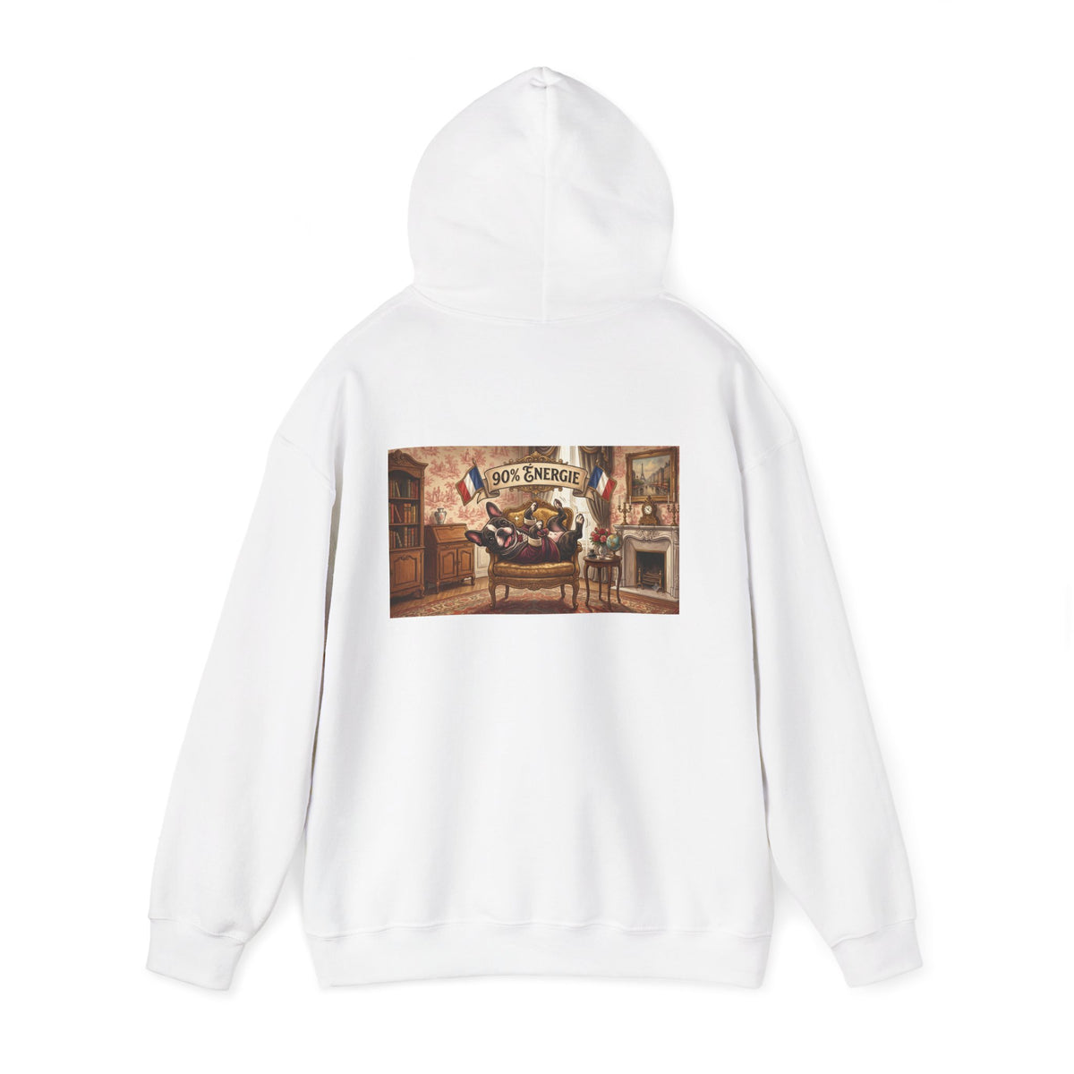 Frenchie Hoodie 90% Energy — Graphic Pullover