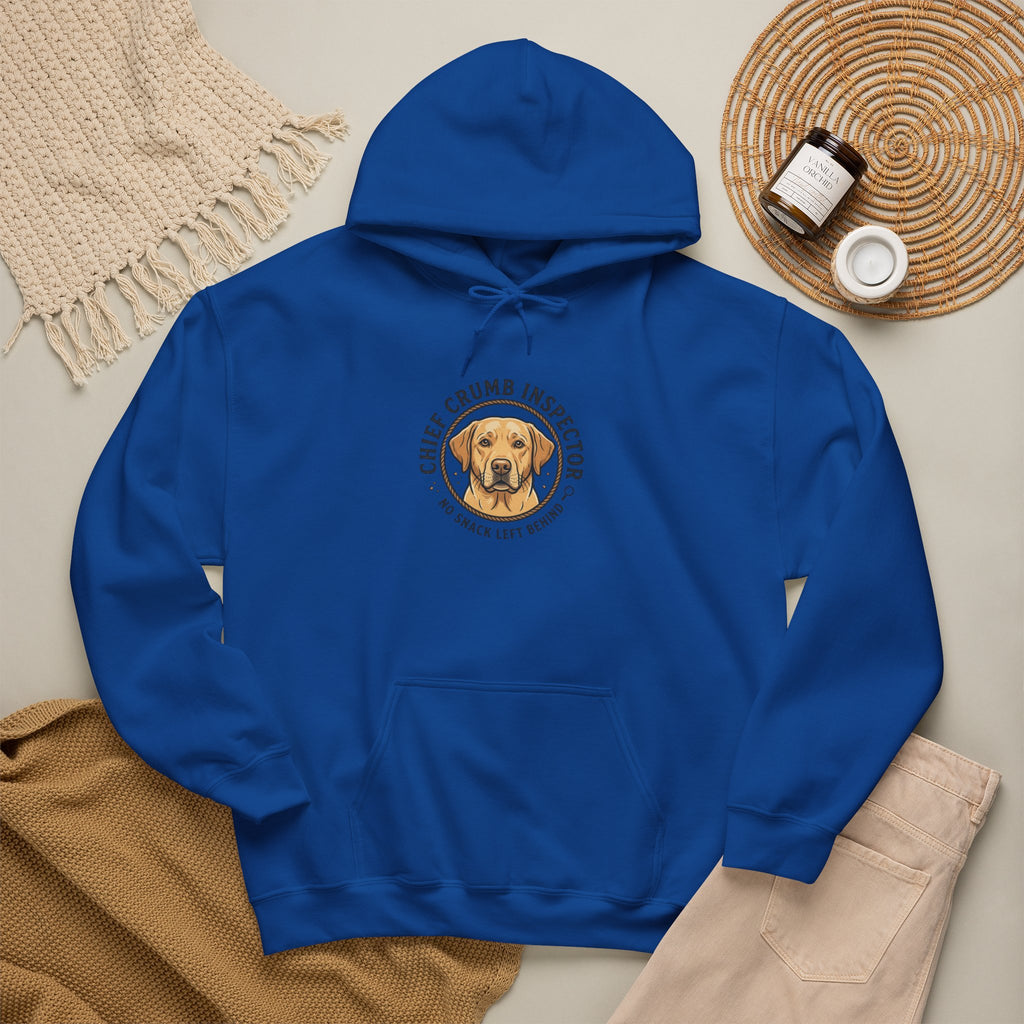 Labrador Retriever Hoodie — “Chief Crumb Inspector” Cute Labrador Kitchen Portrait Pullover