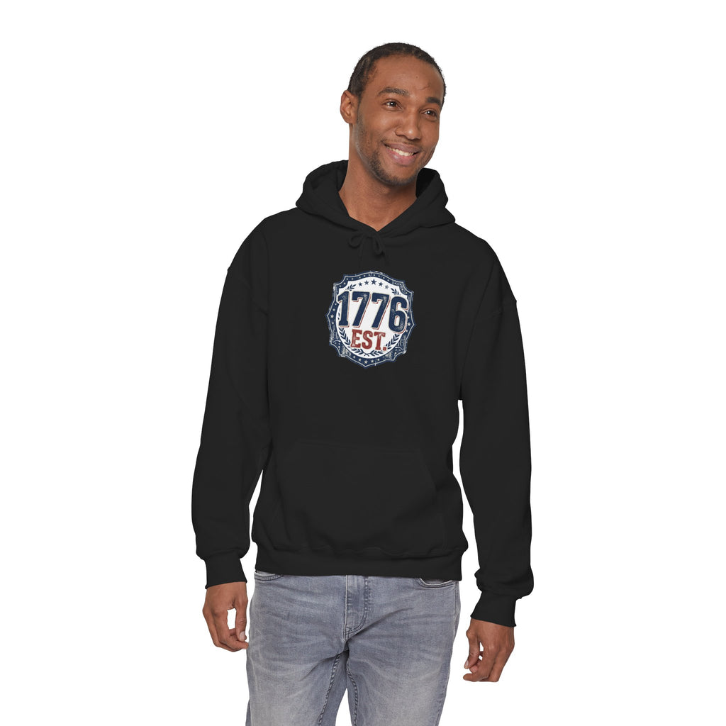 1776 Patriotic Hoodie — "Free Because of the Brave" Military Veteran Sweatshirt