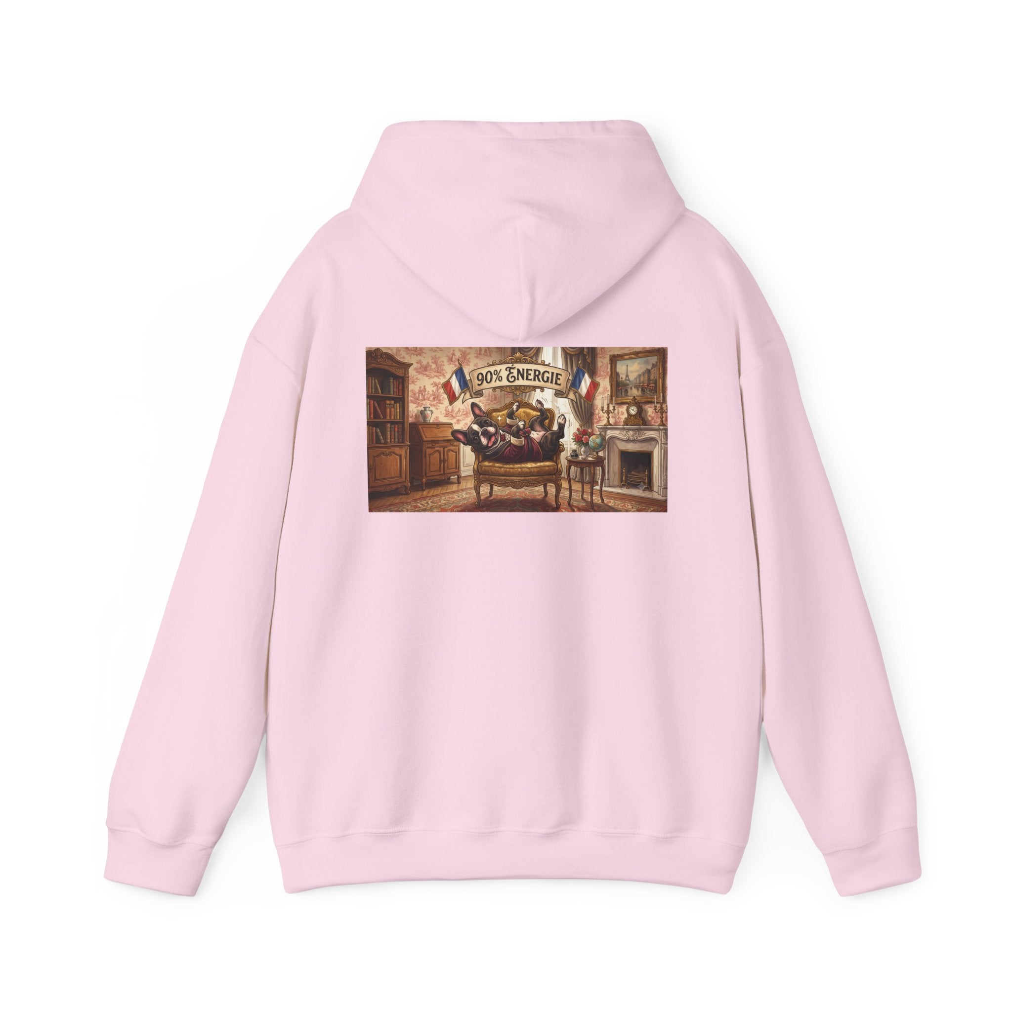 Frenchie Hoodie 90% Energy — Graphic Pullover