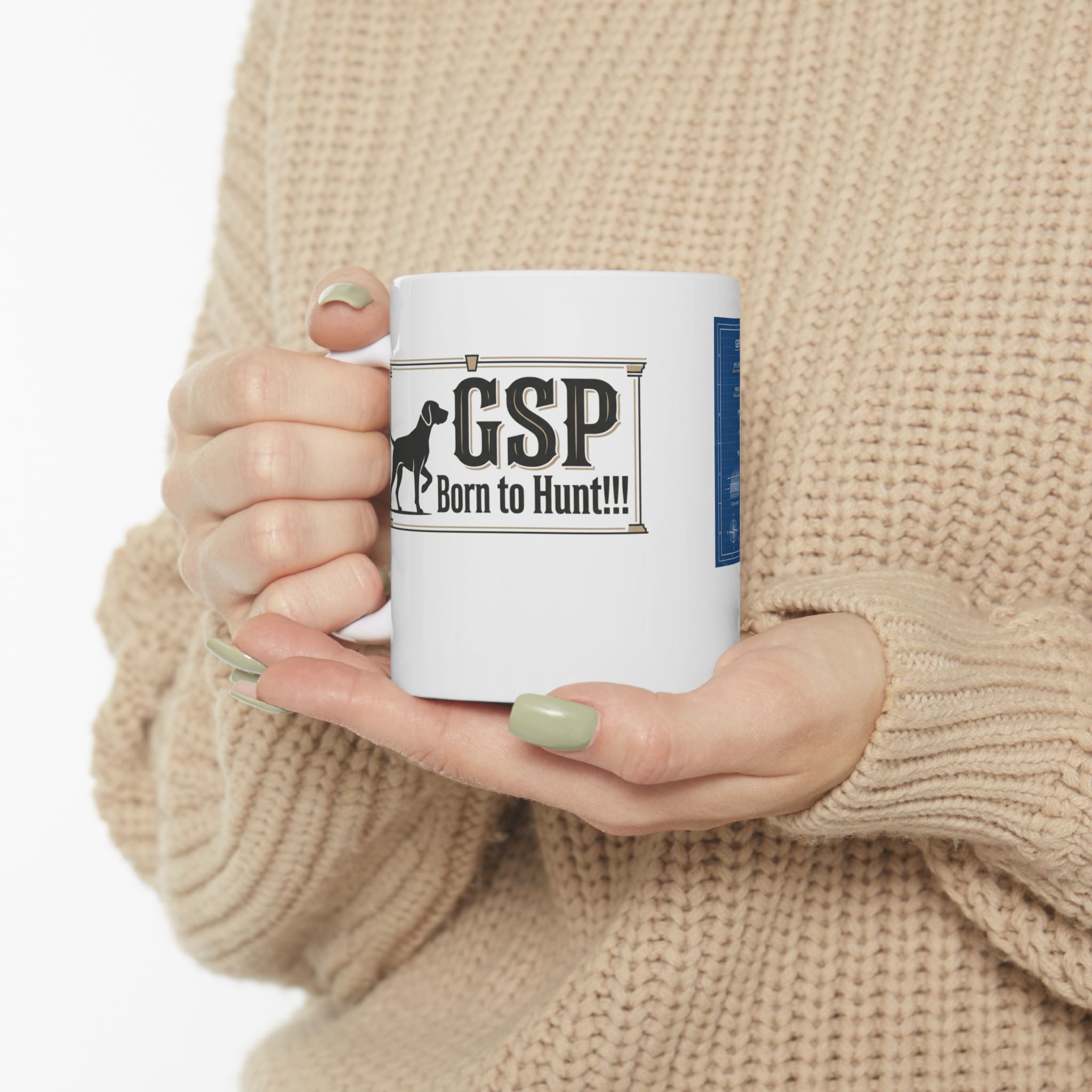 German Shorthaired Pointer Blueprint Ceramic Mug (11oz, 15oz)