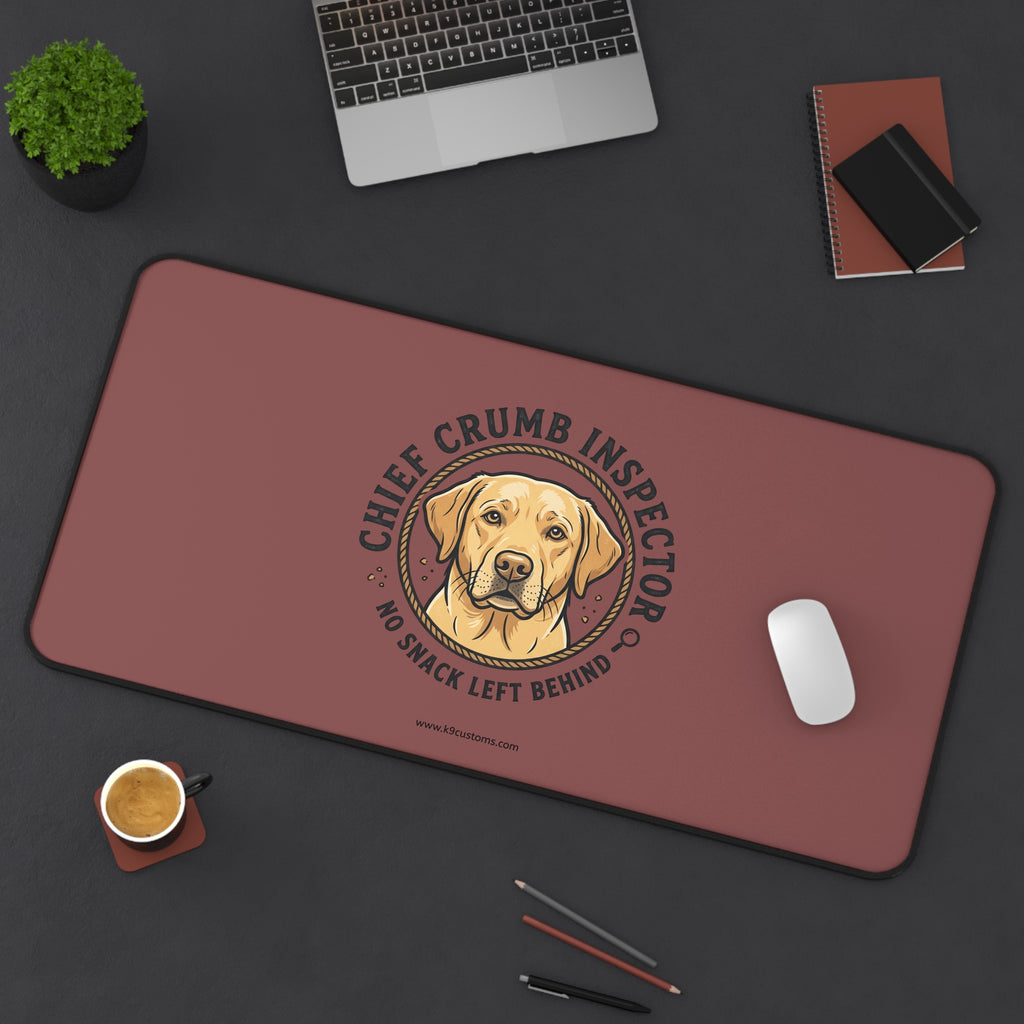 Labrador Retriever Desk Mat — "Chief Crumb Inspector" Labrador Mouse Pad Desk Mat