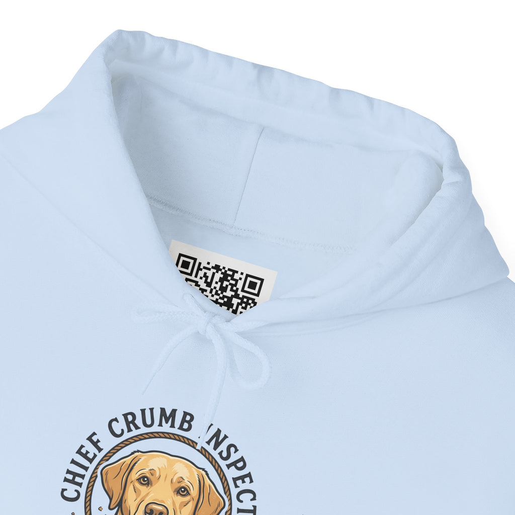 Labrador Retriever Hoodie — “Chief Crumb Inspector” Cute Labrador Kitchen Portrait Pullover