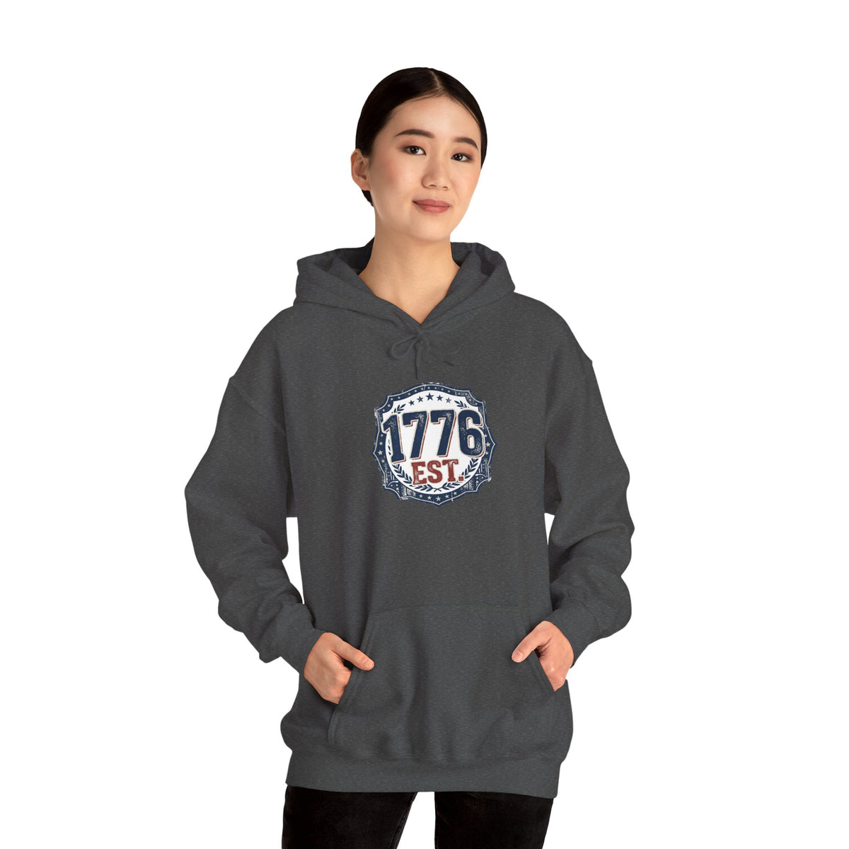 1776 Patriotic Hoodie — "Free Because of the Brave" Military Veteran Sweatshirt