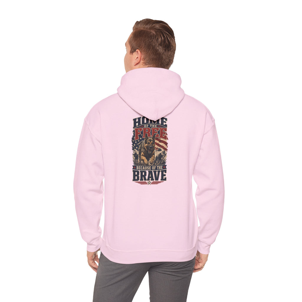 1776 Patriotic Hoodie — "Free Because of the Brave" Military Veteran Sweatshirt