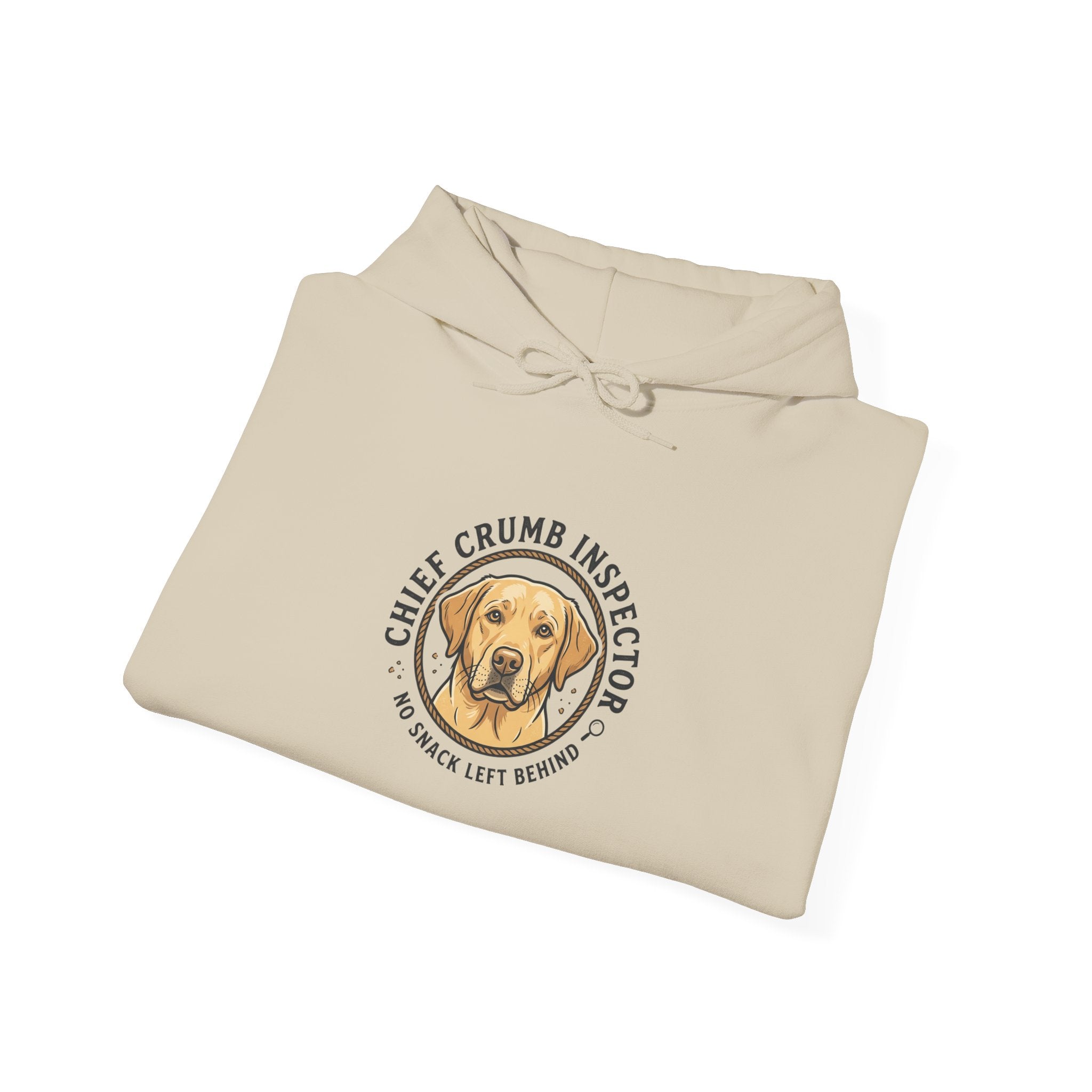 Labrador Retriever Hoodie — “Chief Crumb Inspector” Cute Labrador Kitchen Portrait Pullover