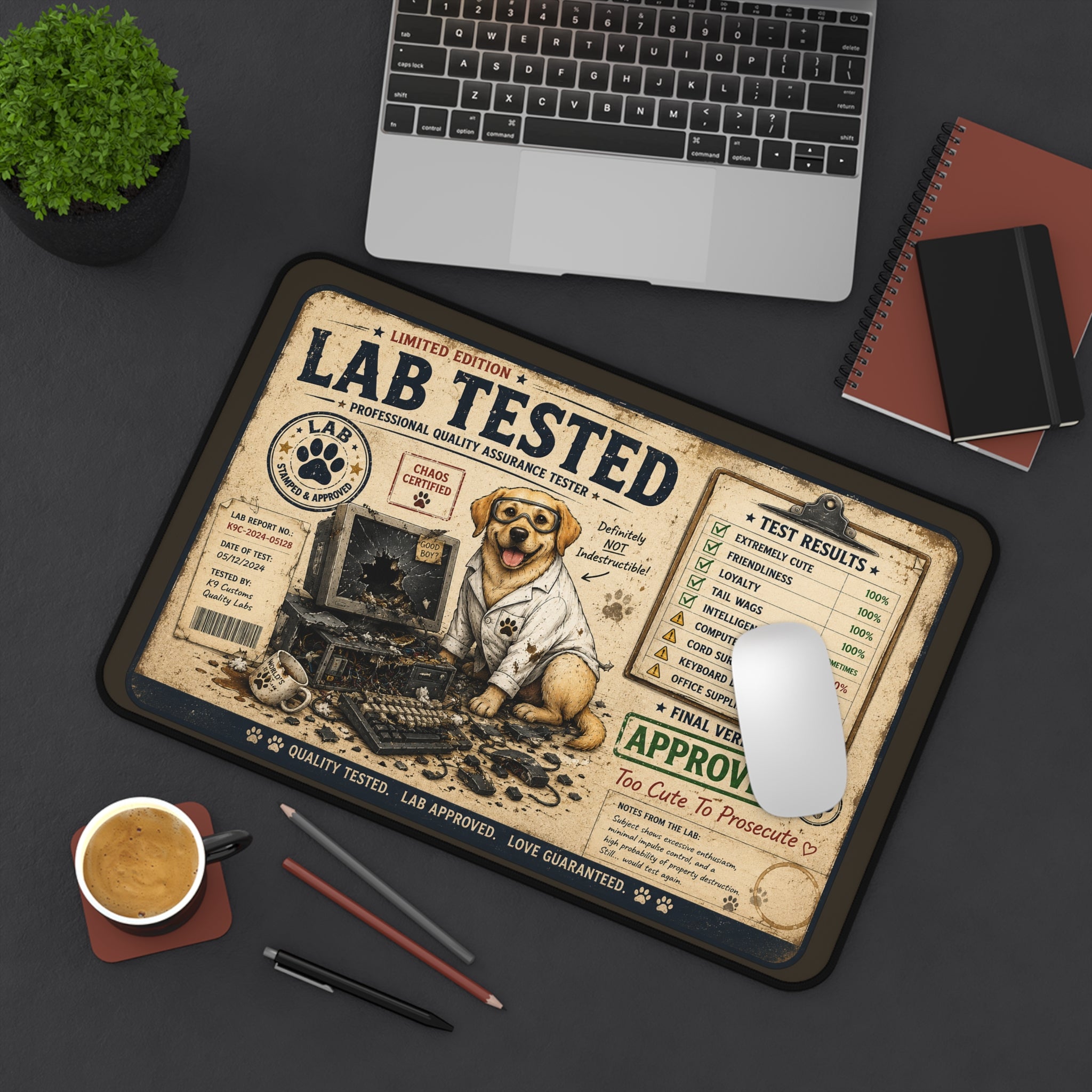 Lab Tested Labrador Desk Mat – Cute Approved Pet-Themed Mousepad