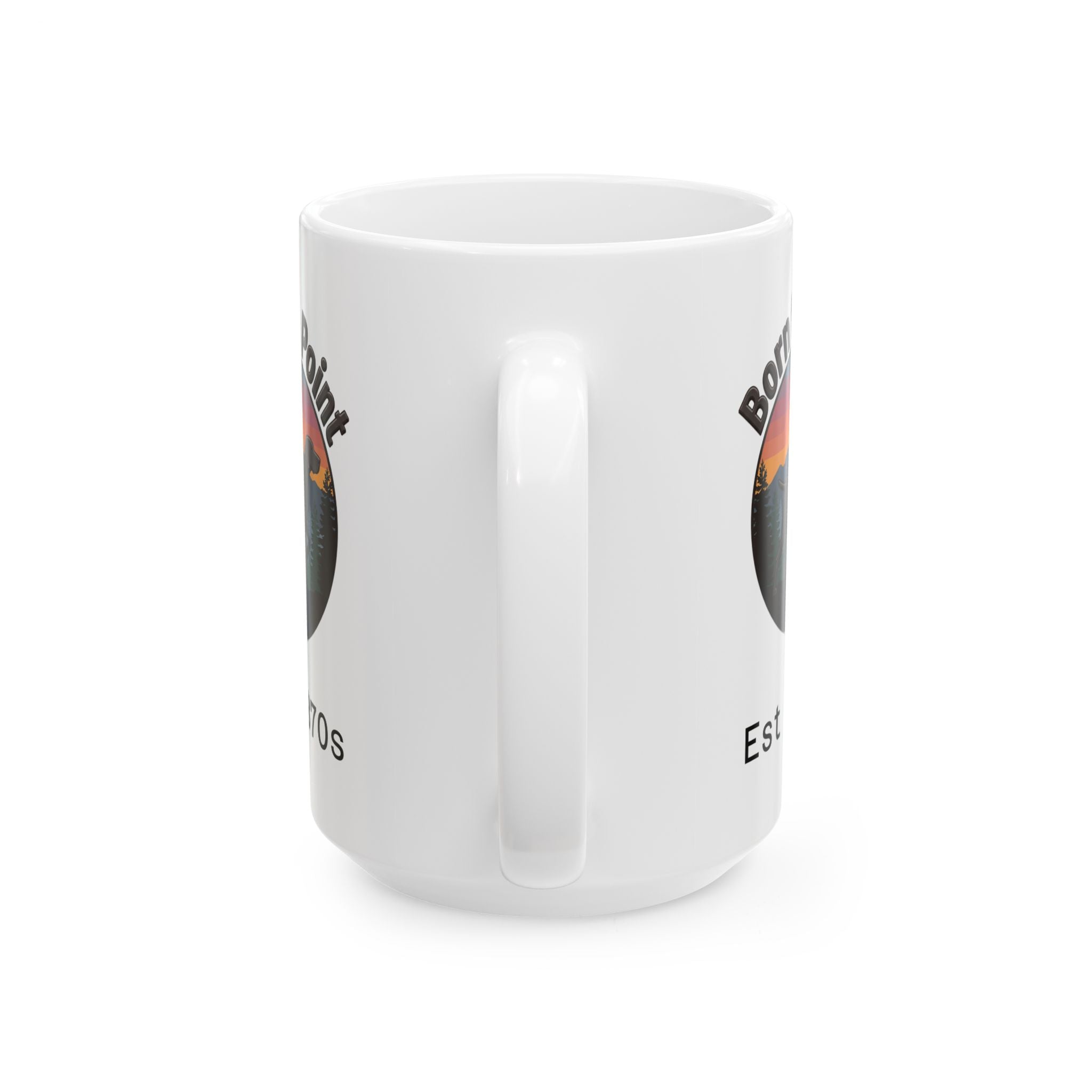 GSP Ceramic Mug — Born to Paint Vintage Sunset Logo (11oz & 15oz)