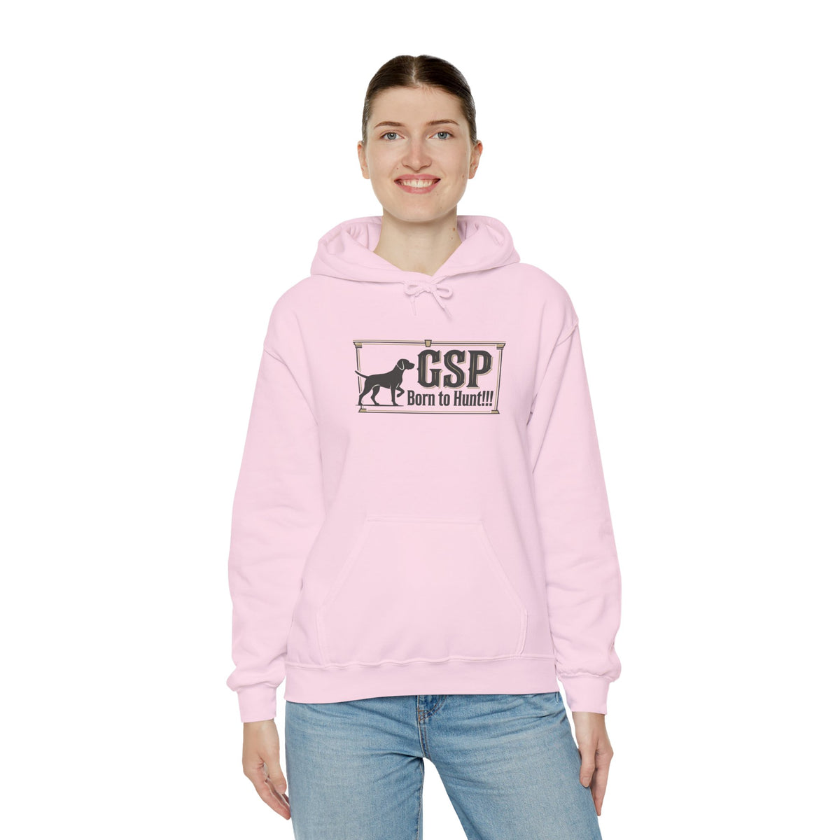 GSP 'Born to Hunt' Hoodie — German Shorthaired Pointer Blueprint Design
