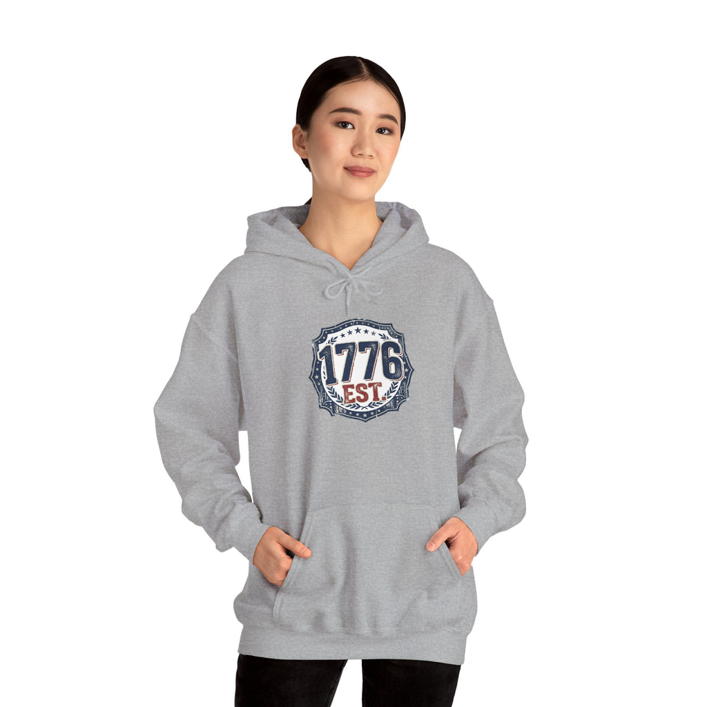 1776 Patriotic Hoodie — "Free Because of the Brave" Military Veteran Sweatshirt