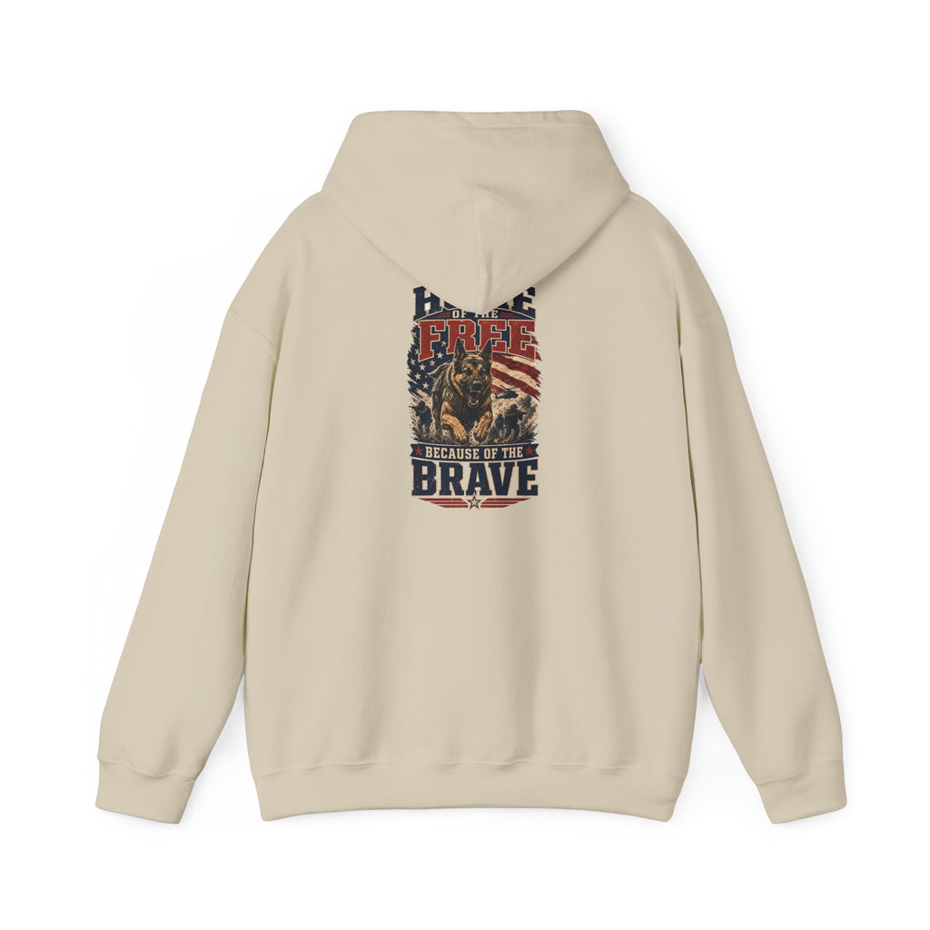 1776 Patriotic Hoodie — "Free Because of the Brave" Military Veteran Sweatshirt