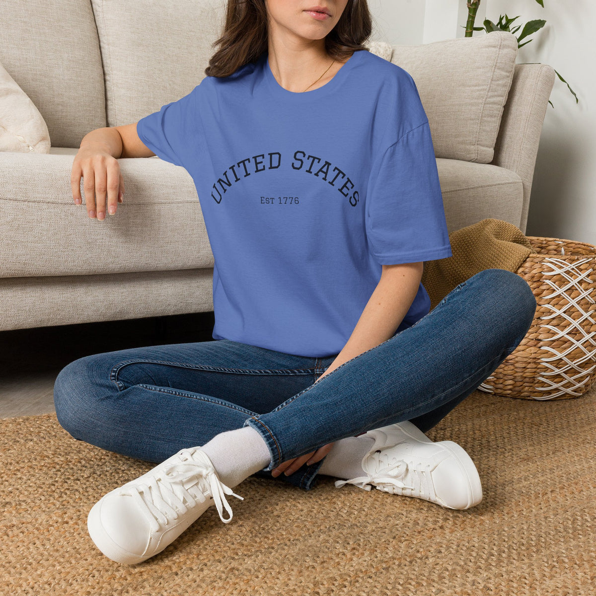 United States EST 1776 T-Shirt | Patriotic Vintage Script Tee