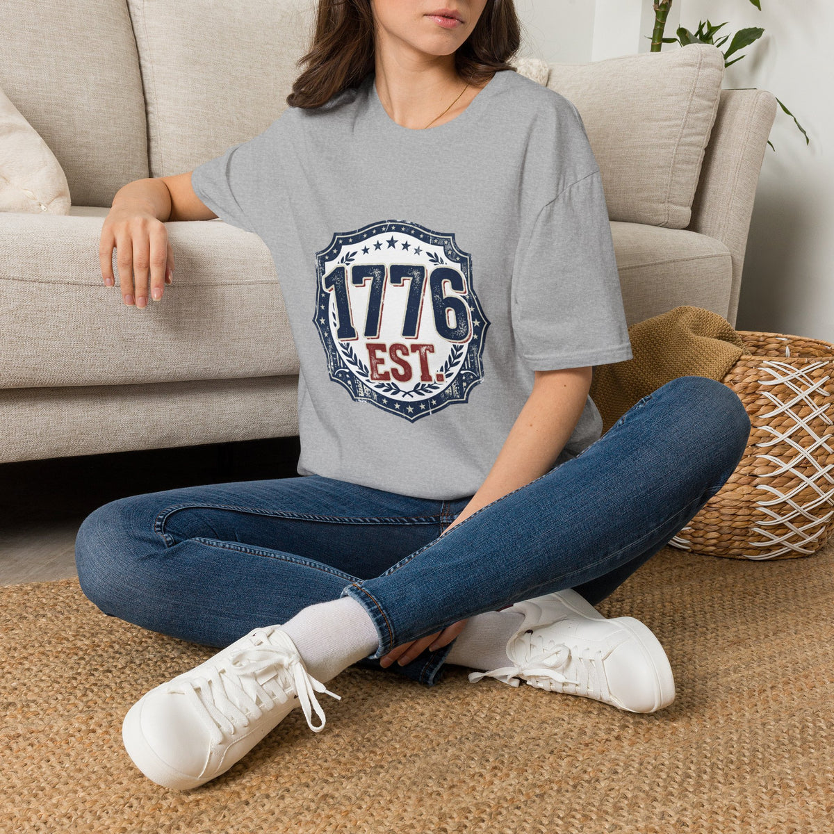 1776 Vintage Shield T-Shirt — Patriotic Independence Day Tee
