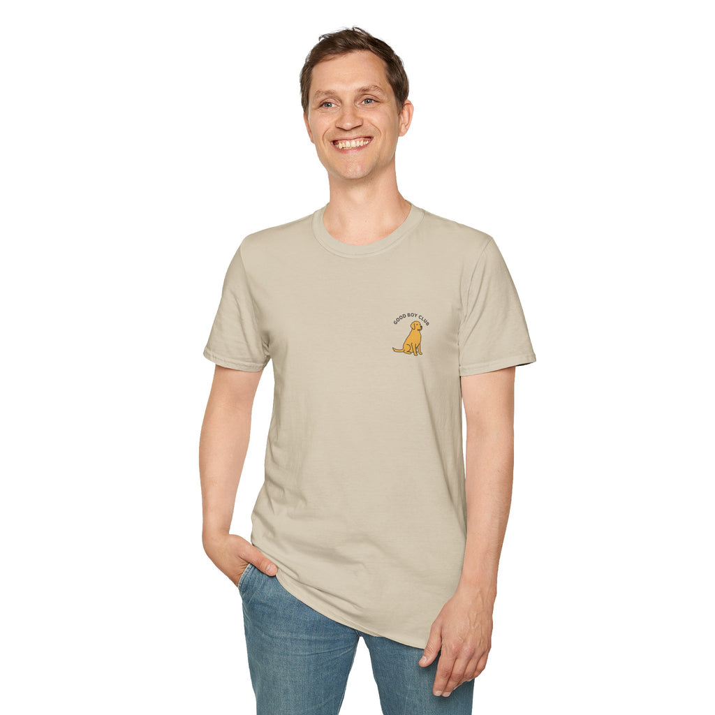 Golden Retriever Good Boy Club Print T-Shirt