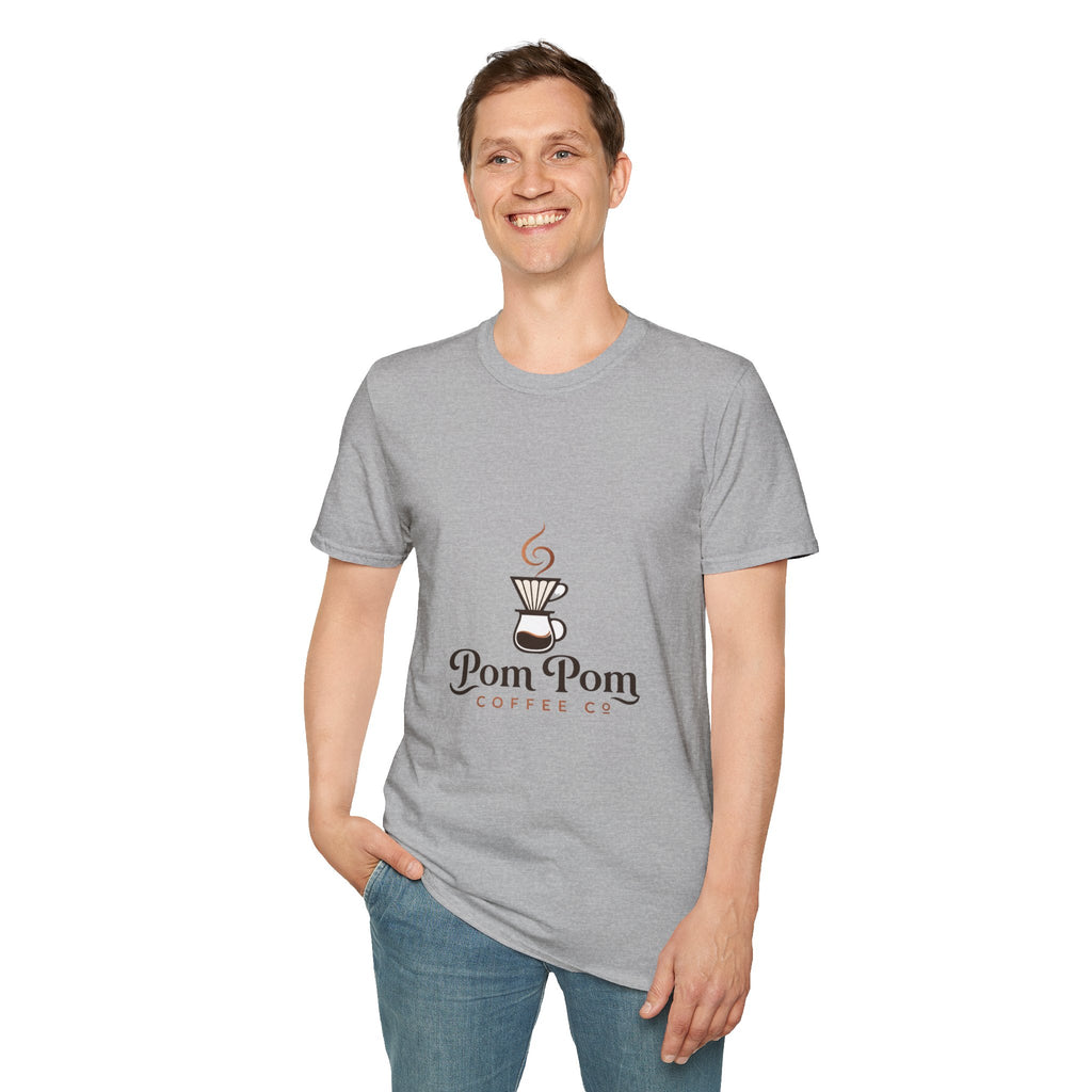 Pomeranian Pom Pom Coffee Pomeranian T-Shirt — “Fueled by Coffee and Pom Pom Energy”