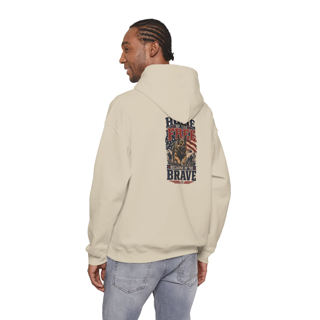 1776 Patriotic Hoodie — "Free Because of the Brave" Military Veteran Sweatshirt