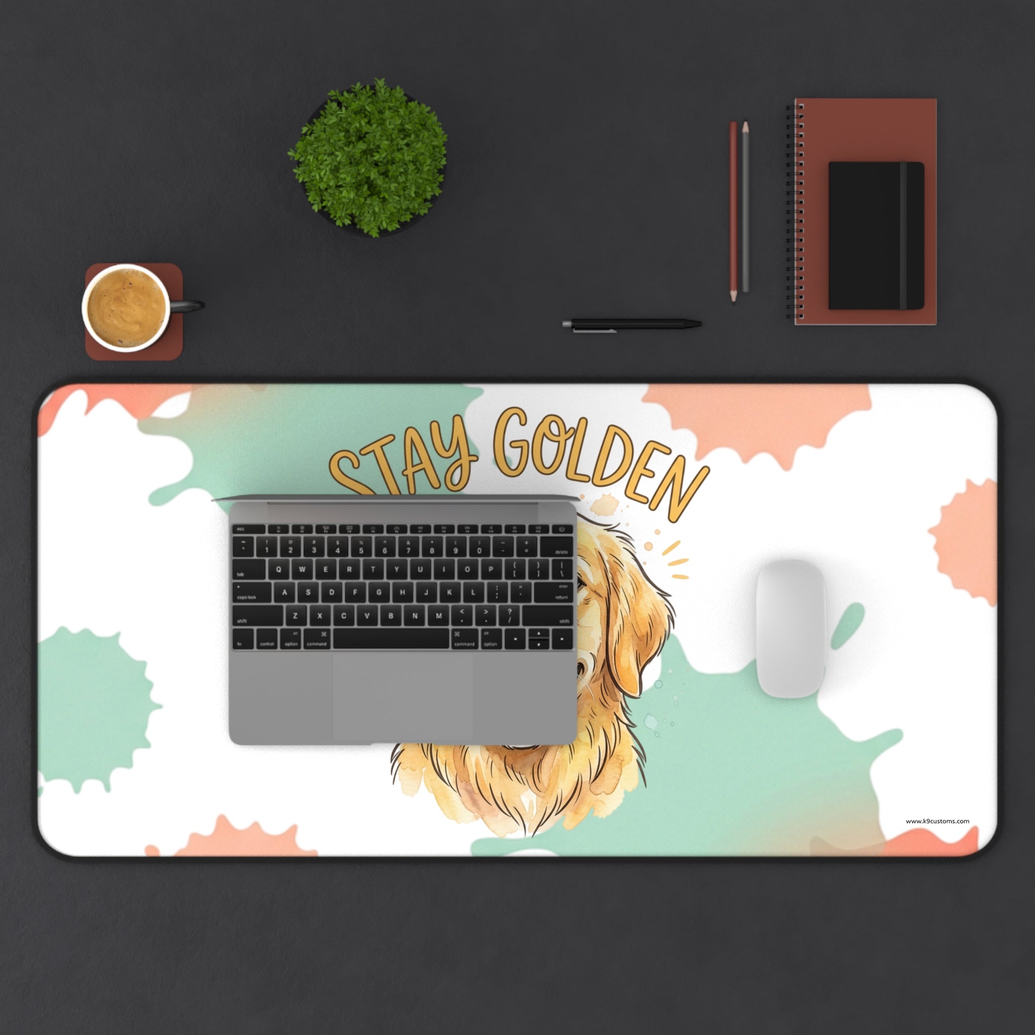 Stay Golden Golden Retriever Desk Mat