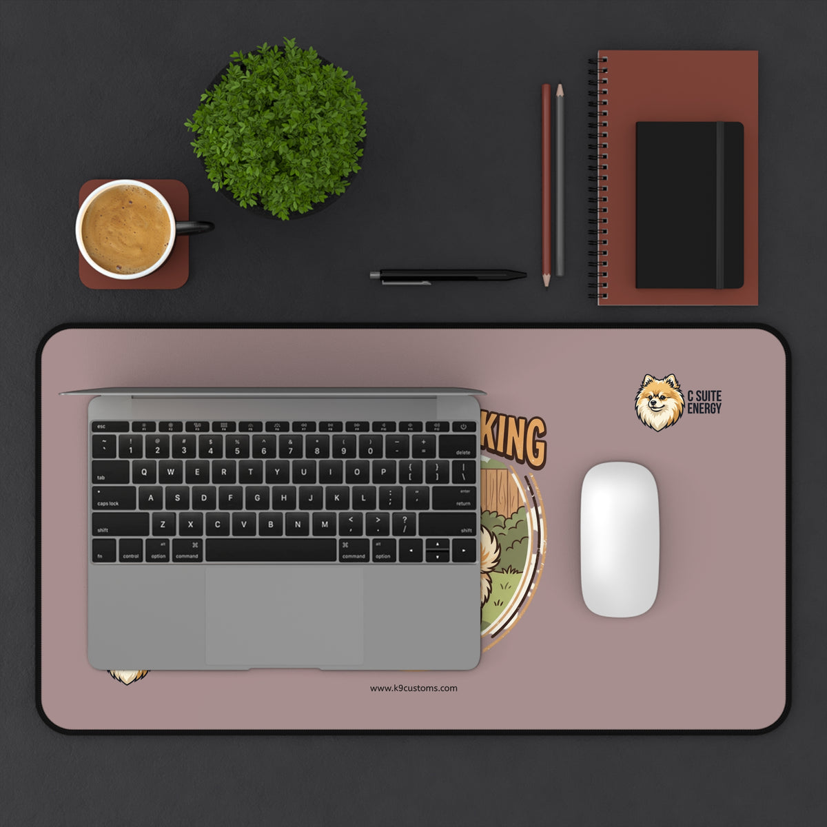 Pomeranian C Suite Energy Chief of Barking at Nothing Dog Desk Mat