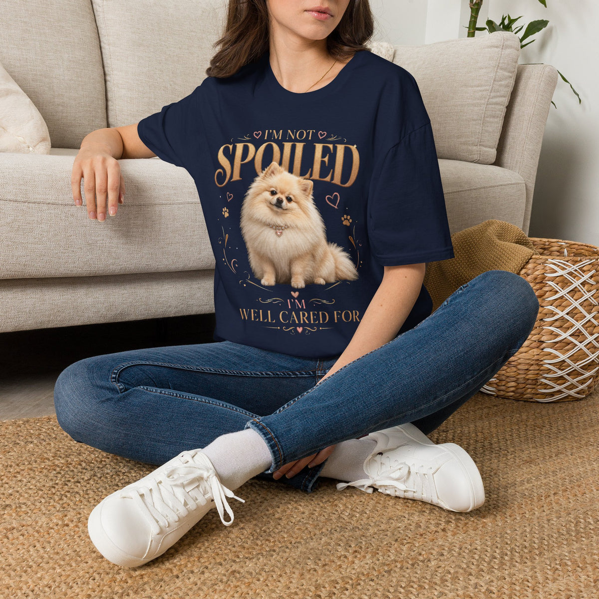 Pomeranian T-Shirt — "I'm Not Spoiled, I'm Well Cared For"