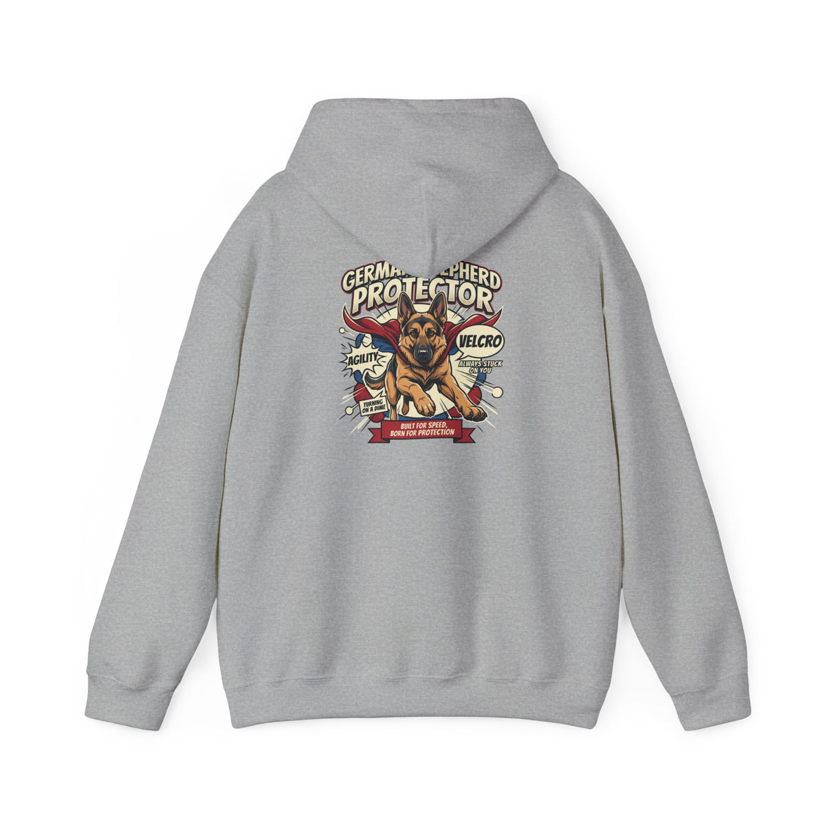 German Shepherd Protector Hoodie — "Not All Heroes Wear Capes" Dog Lover Pullover
