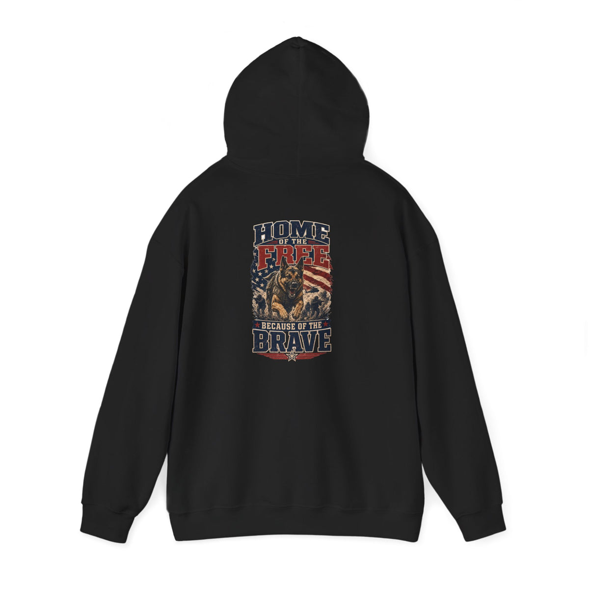 1776 Patriotic Hoodie — "Free Because of the Brave" Military Veteran Sweatshirt