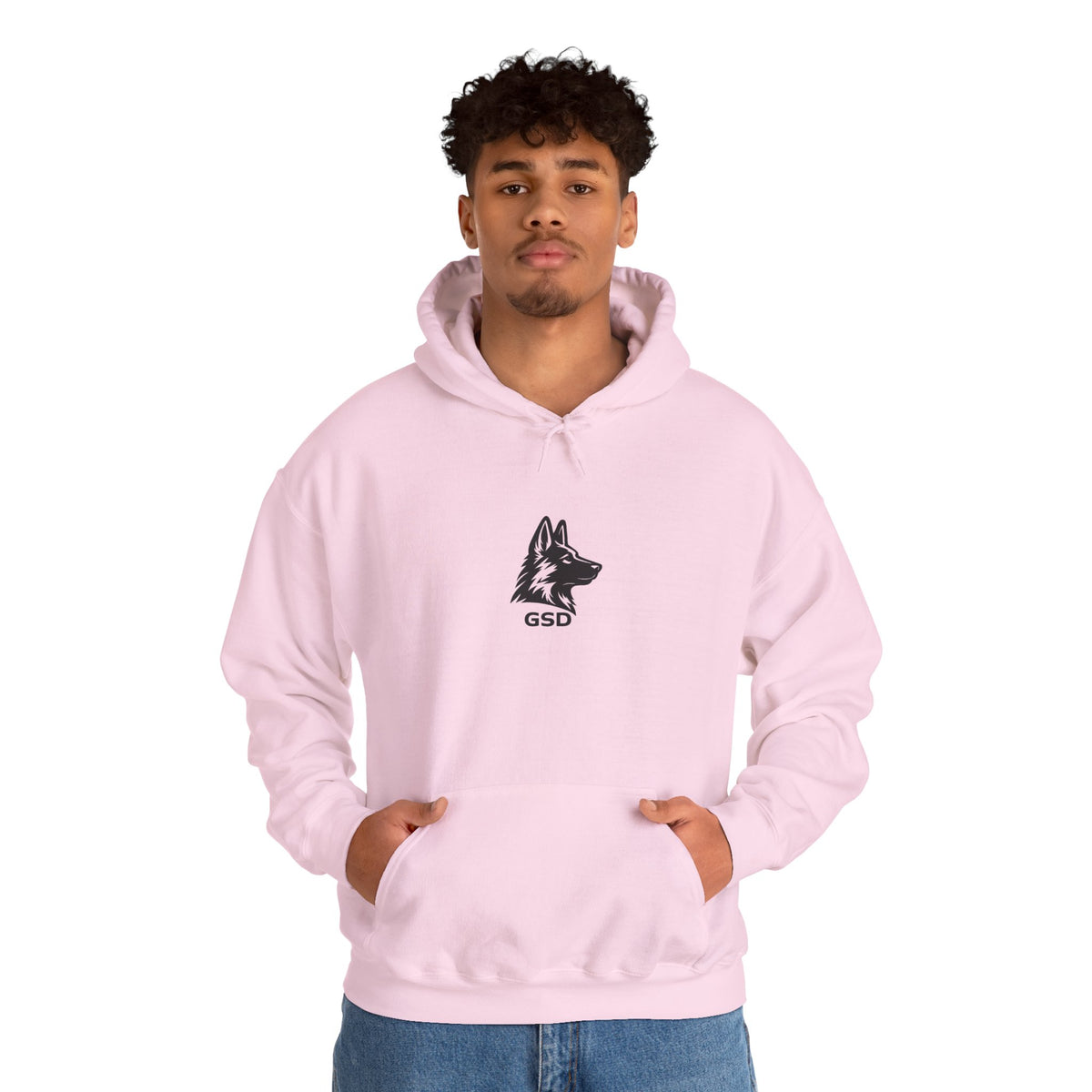 German Shepherd Hoodie - "I Can Run What's Your SuperPower" - Word Cloud Dog Silhouette Graphic Sweatshirt