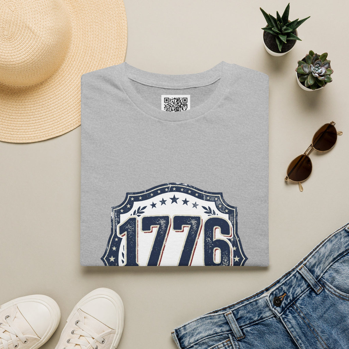 1776 Vintage Shield T-Shirt — Patriotic Independence Day Tee