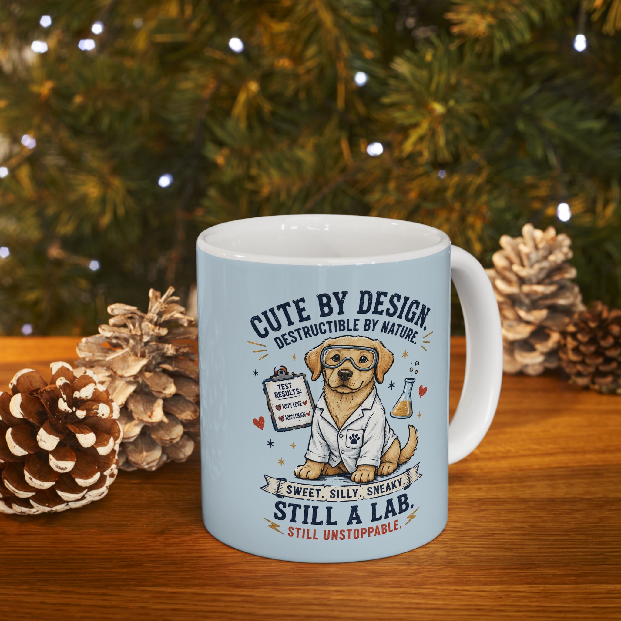 Cute Lab Lover Mug — "Cuteness Overload" Ceramic Coffee Cup (11oz & 15oz)