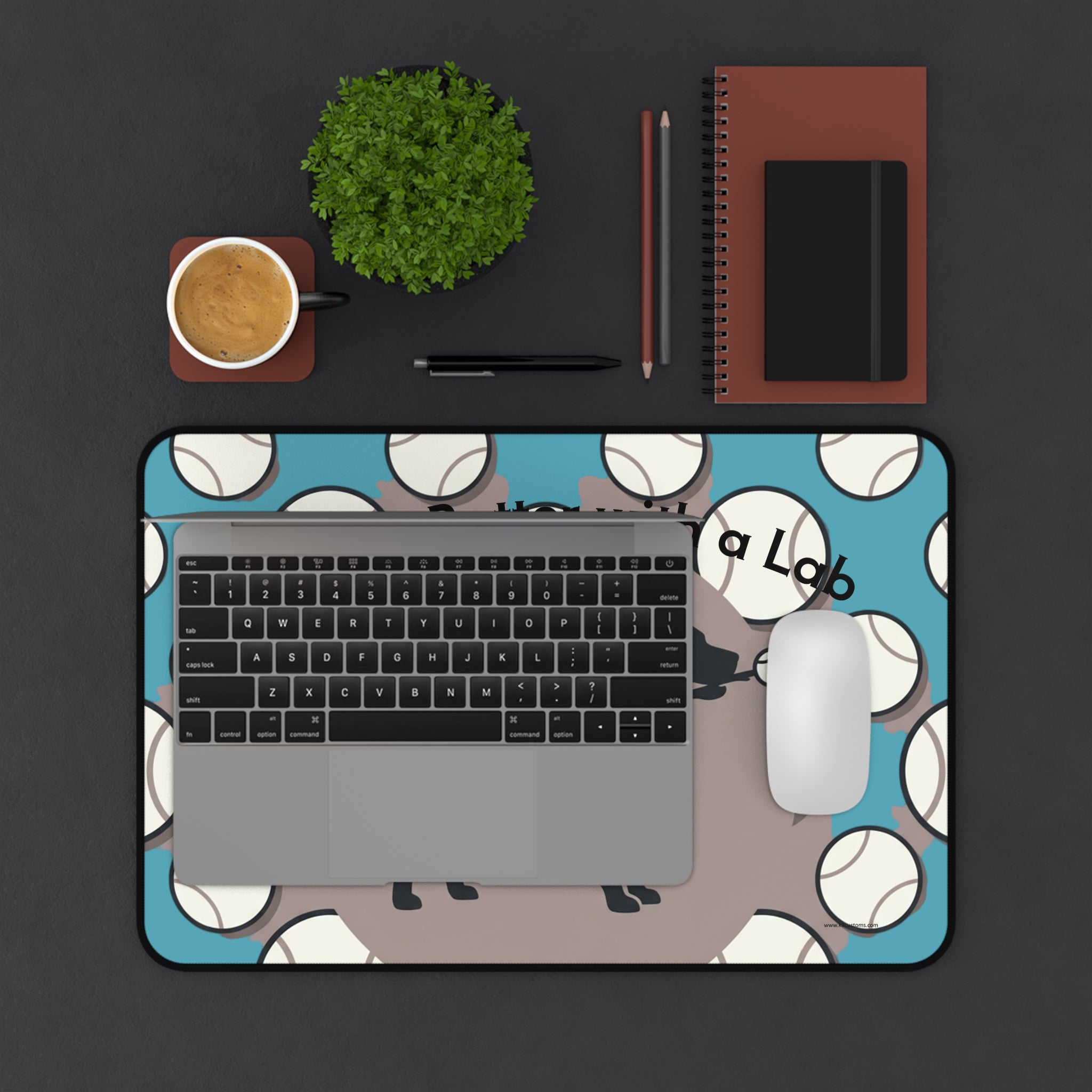 Lab Retriever Desk Mat — "Life is Better with a Lab" Mousepad