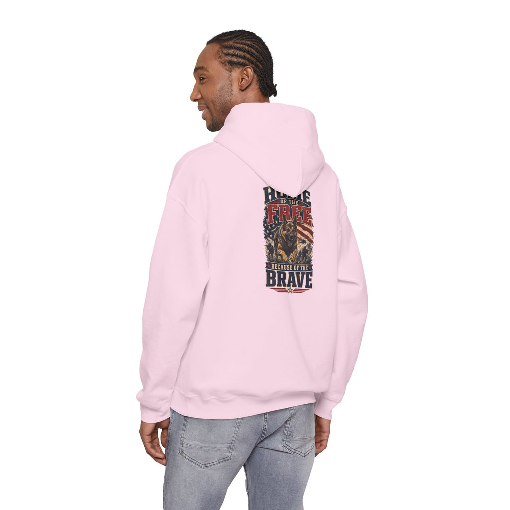 1776 Patriotic Hoodie — "Free Because of the Brave" Military Veteran Sweatshirt
