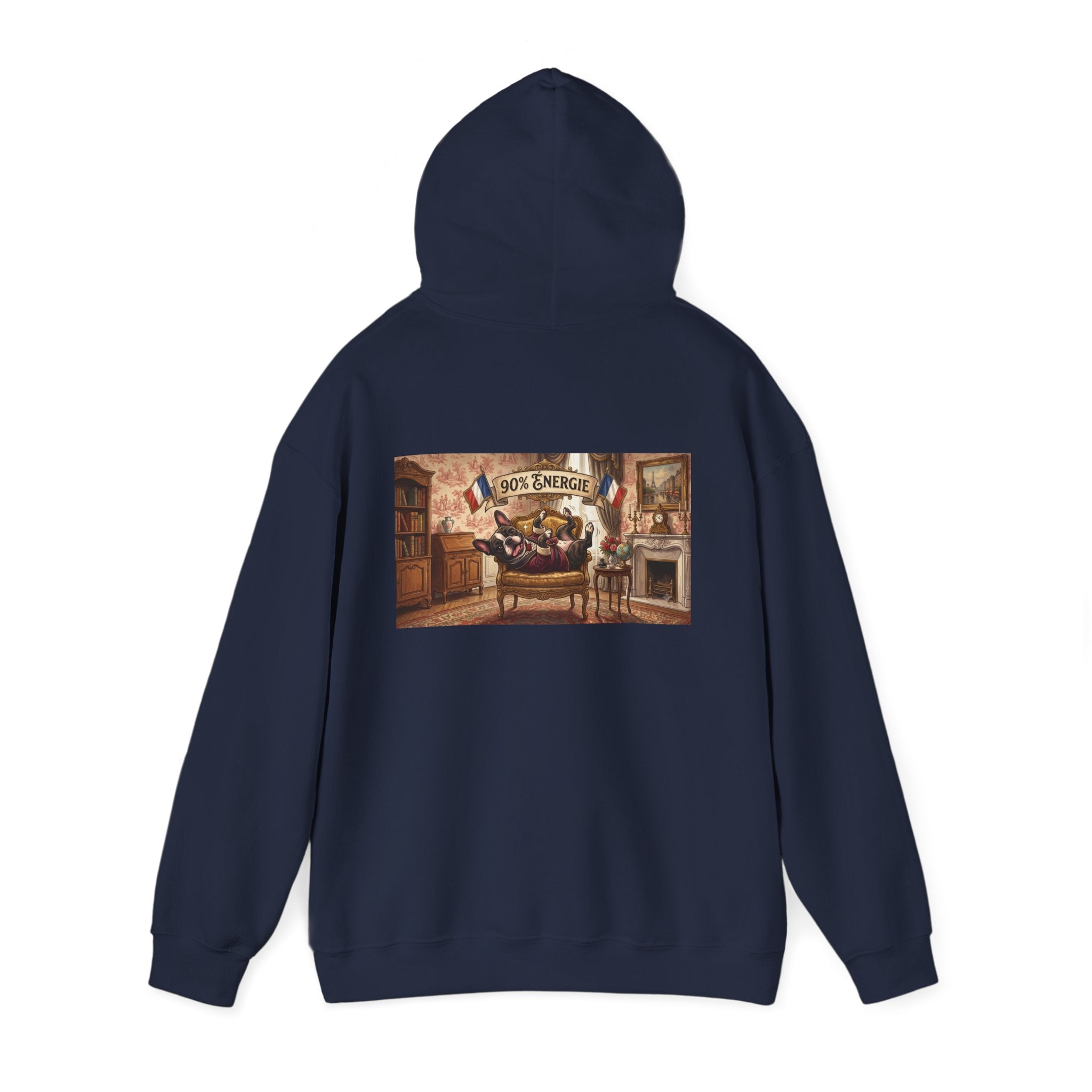 Frenchie Hoodie 90% Energy — Graphic Pullover