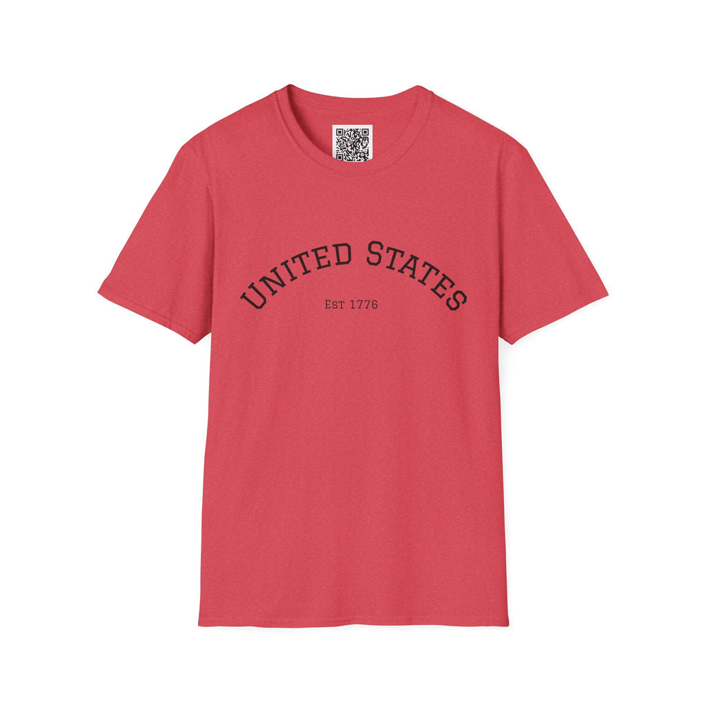 United States EST 1776 T-Shirt | Patriotic Vintage Script Tee