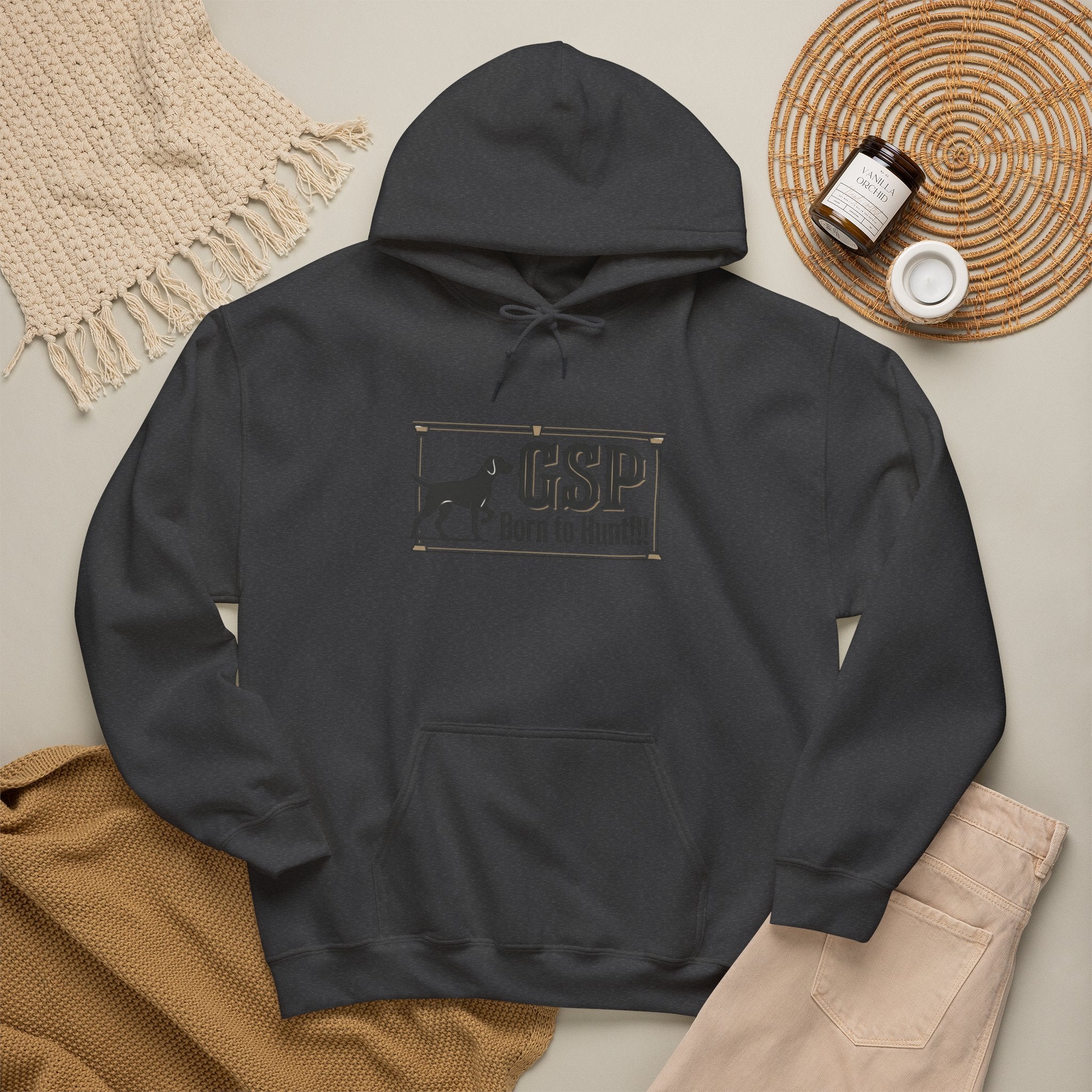 GSP 'Born to Hunt' Hoodie — German Shorthaired Pointer Blueprint Design