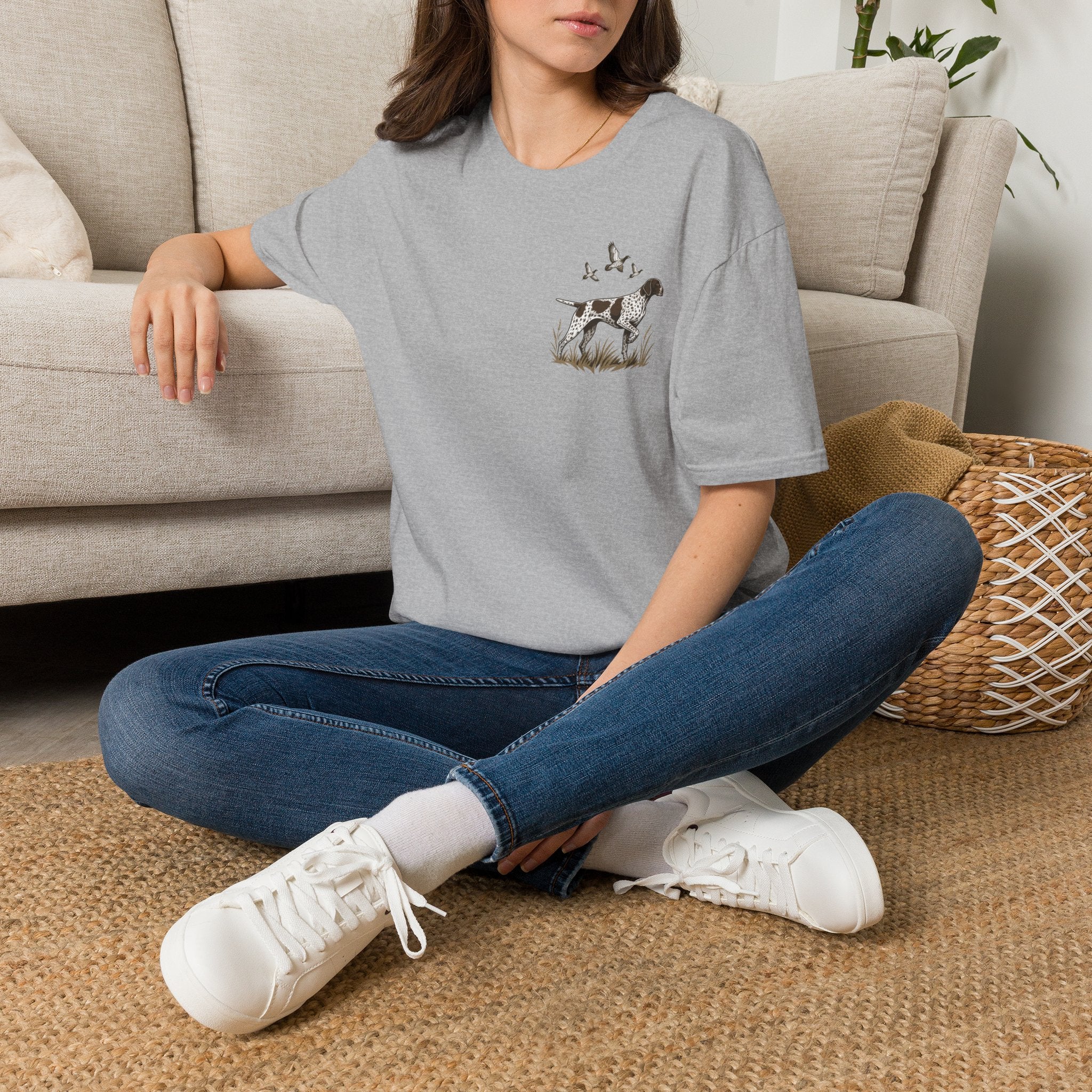 Pointer Dog Graphic T‑Shirt — Vintage Hunting Bird Design