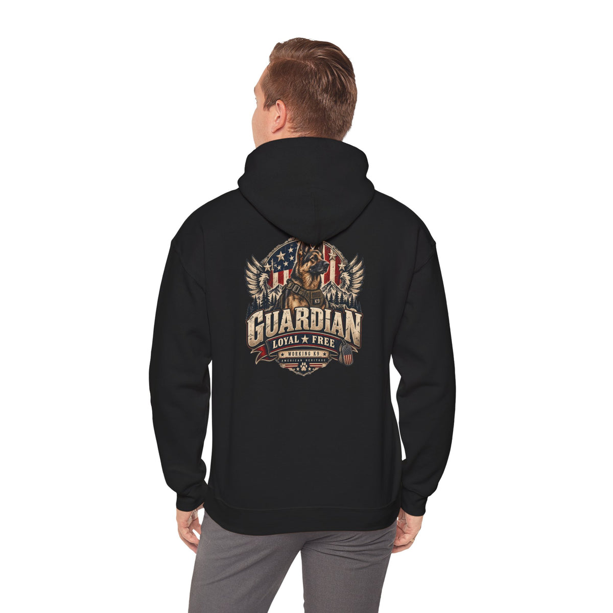 Guardian Loyal & Free Hoodie - Patriotic American Flag Eagle Design