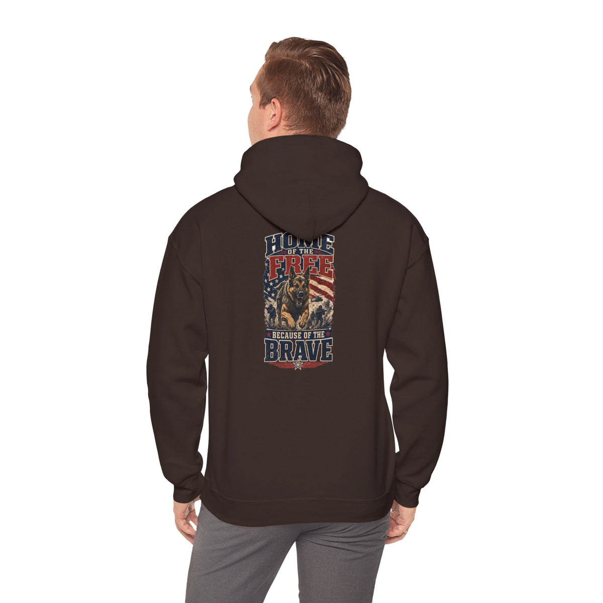 1776 Patriotic Hoodie — "Free Because of the Brave" Military Veteran Sweatshirt